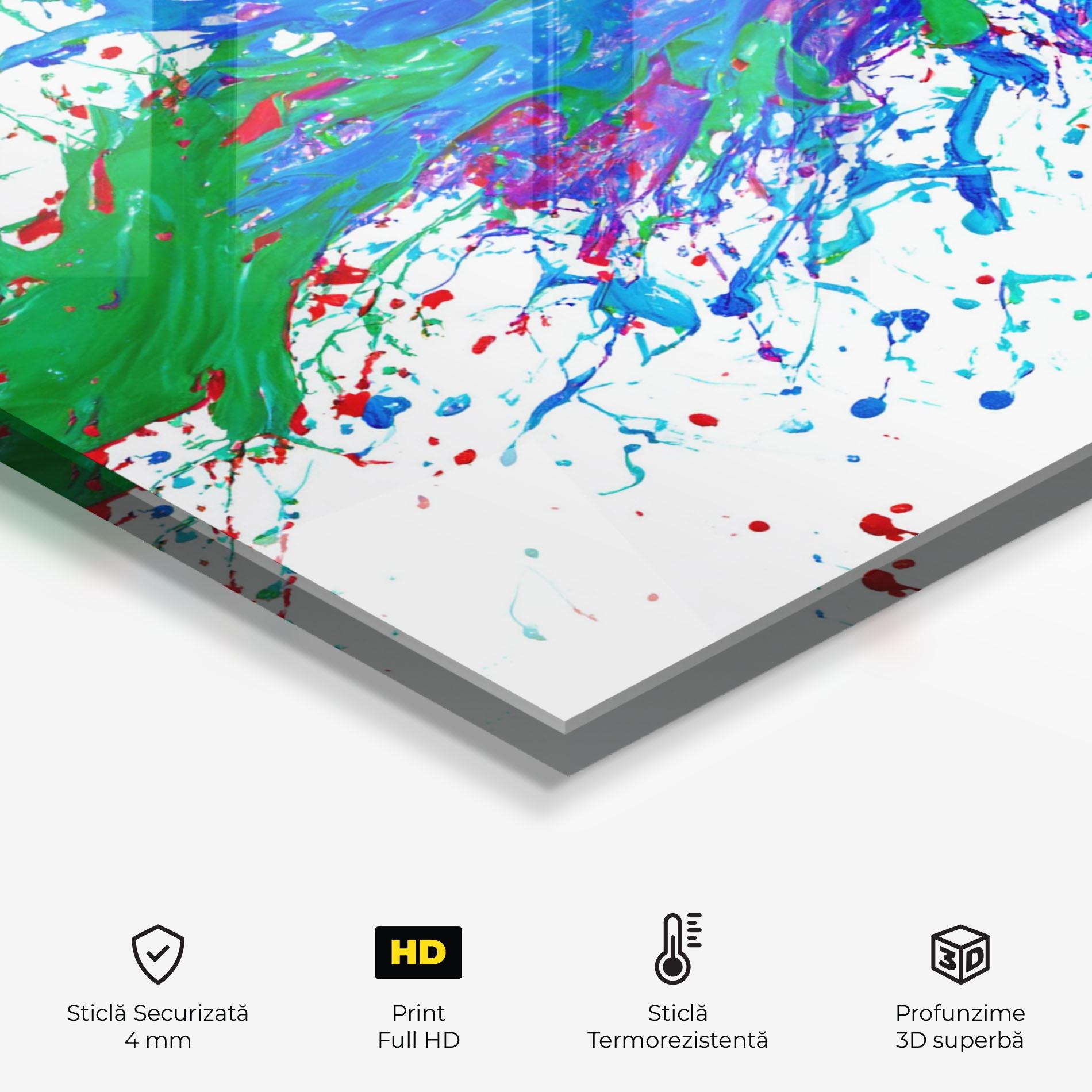 Panou Sticla Bucatarie Colorful Blue Purple mockup 2