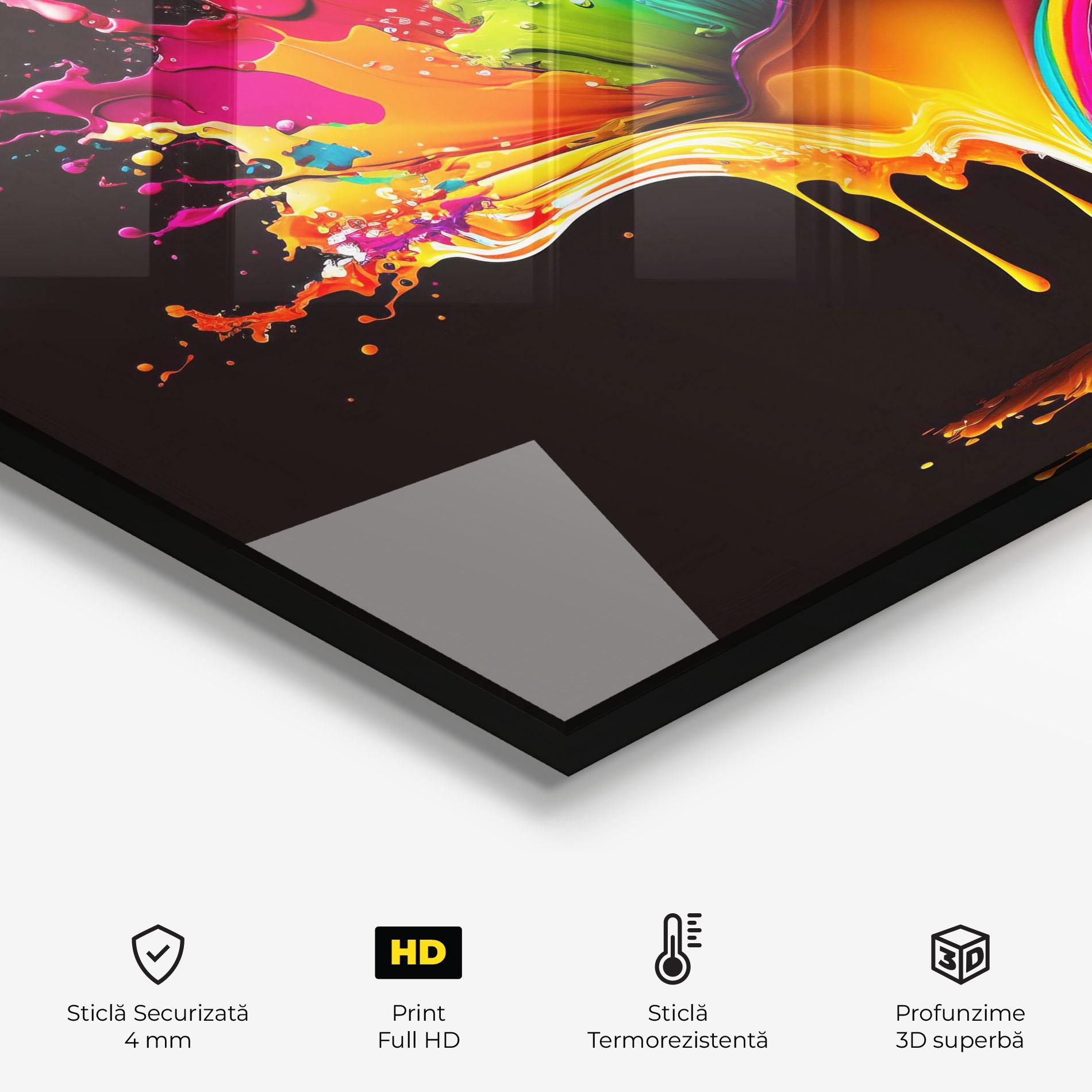 Panou Sticla Bucatarie Colorful Rainbow Splash mockup 2