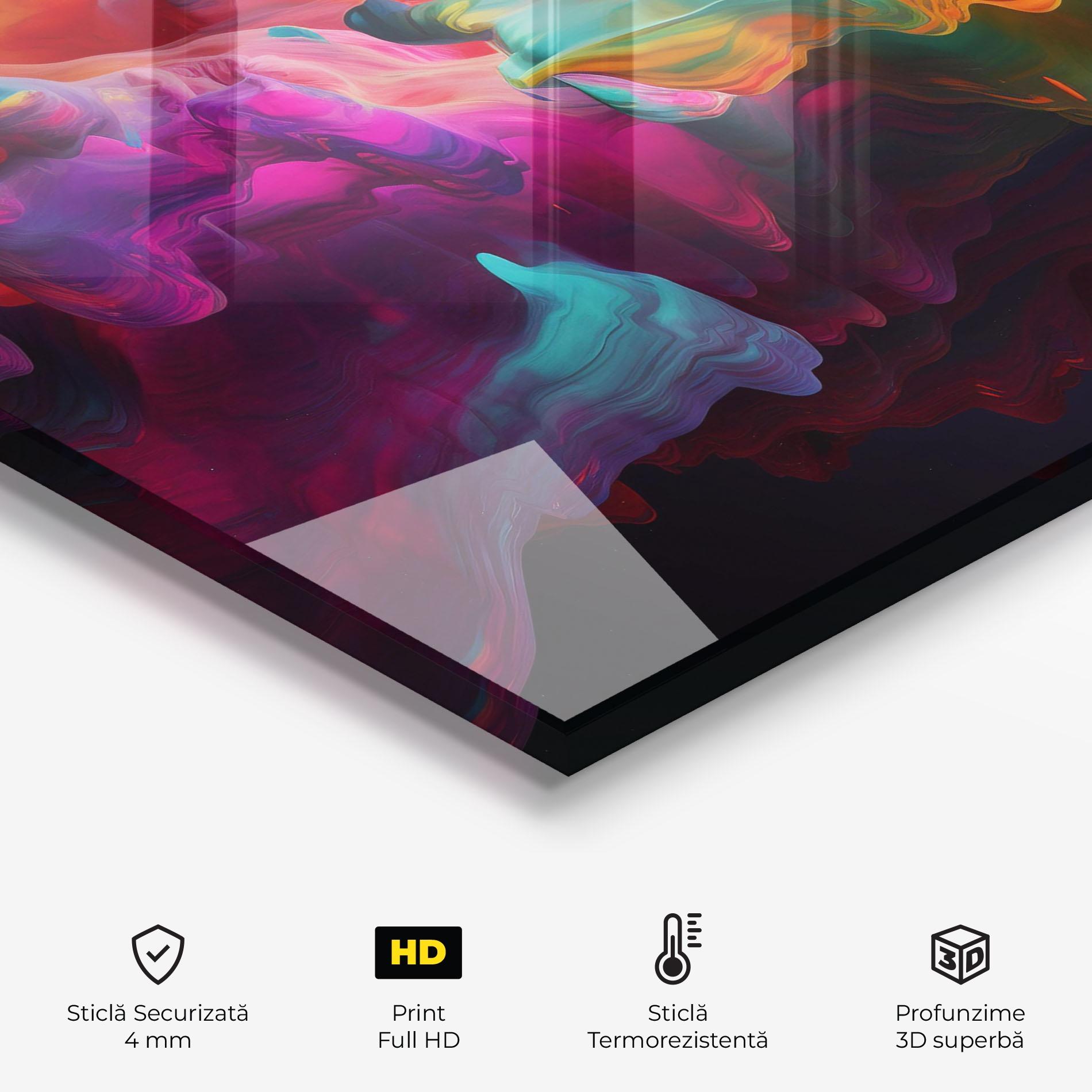 Panou Sticla Bucatarie Colorful Smoke mockup 2