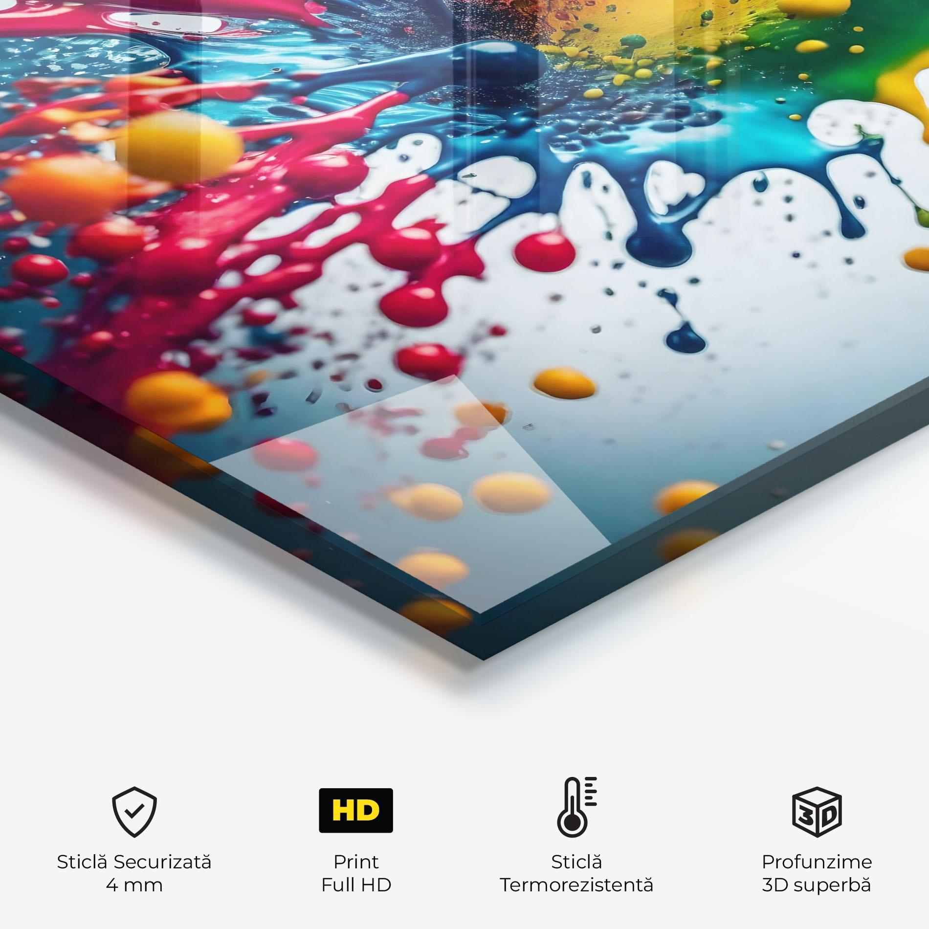 Panou Sticla Bucatarie Colorful Splash Rainbow mockup 2