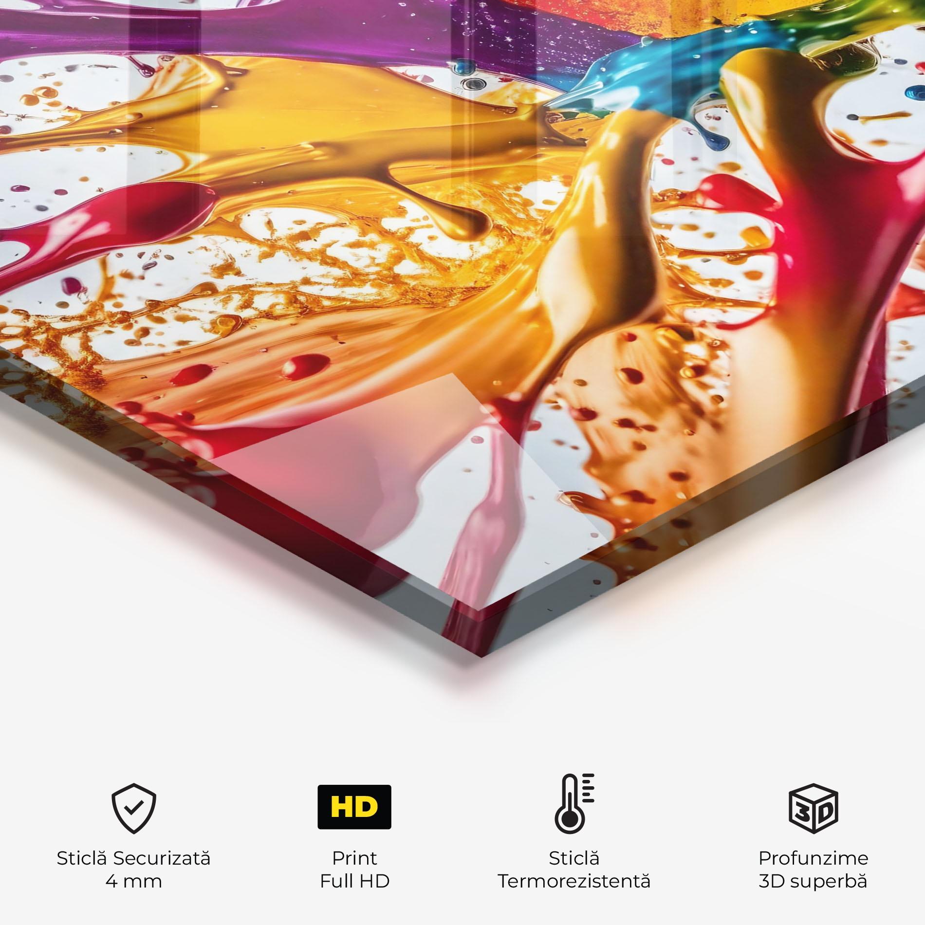 Panou Sticla Bucatarie Colorful Yellow Rainbow mockup 2