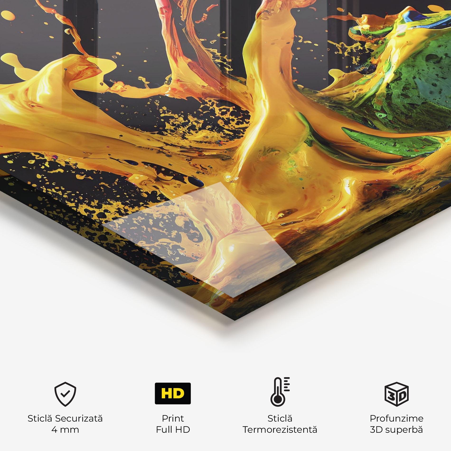 Panou Sticla Bucatarie Floating Yellow Splay mockup 2