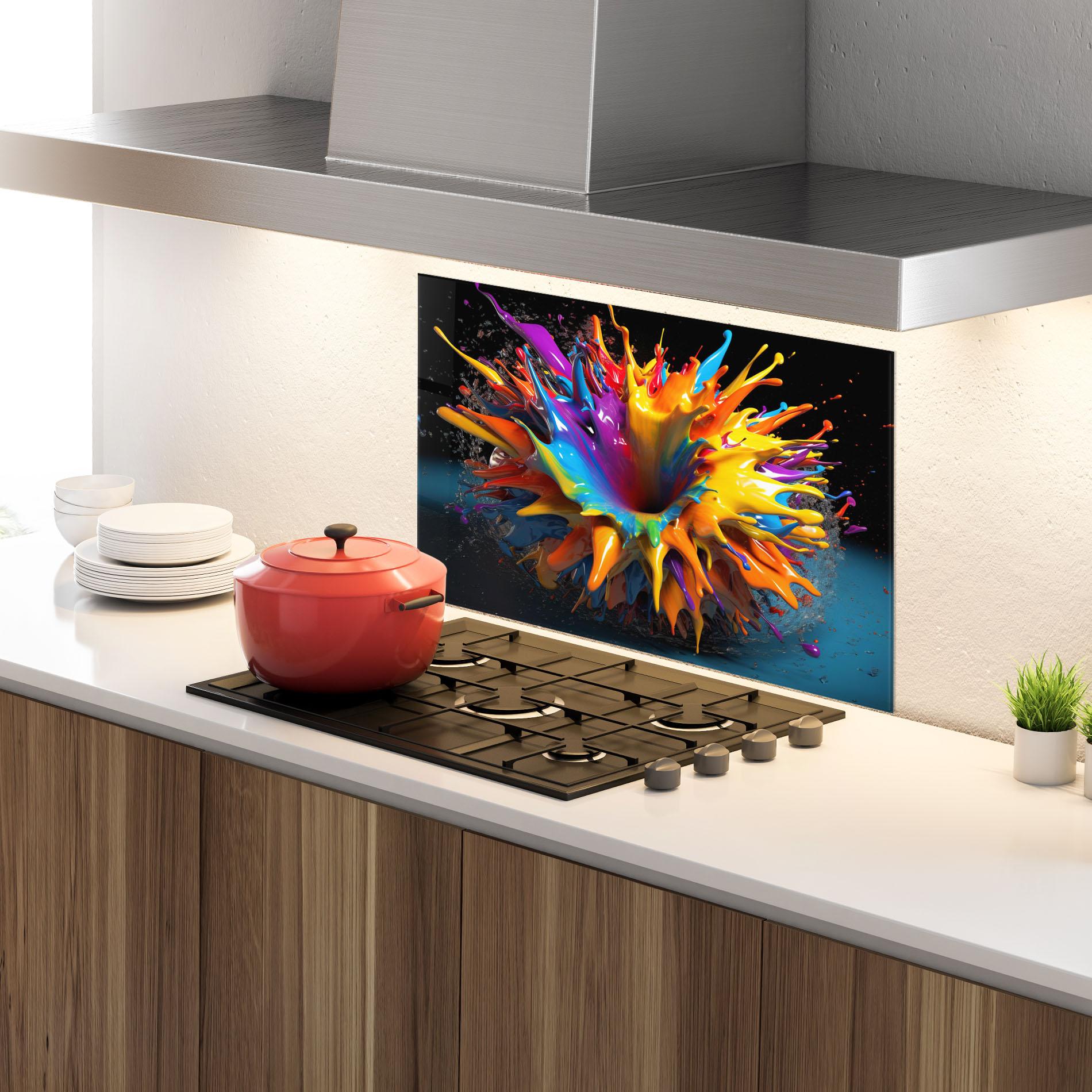 Panou Sticla Bucatarie 3d Color Splash mockup 4