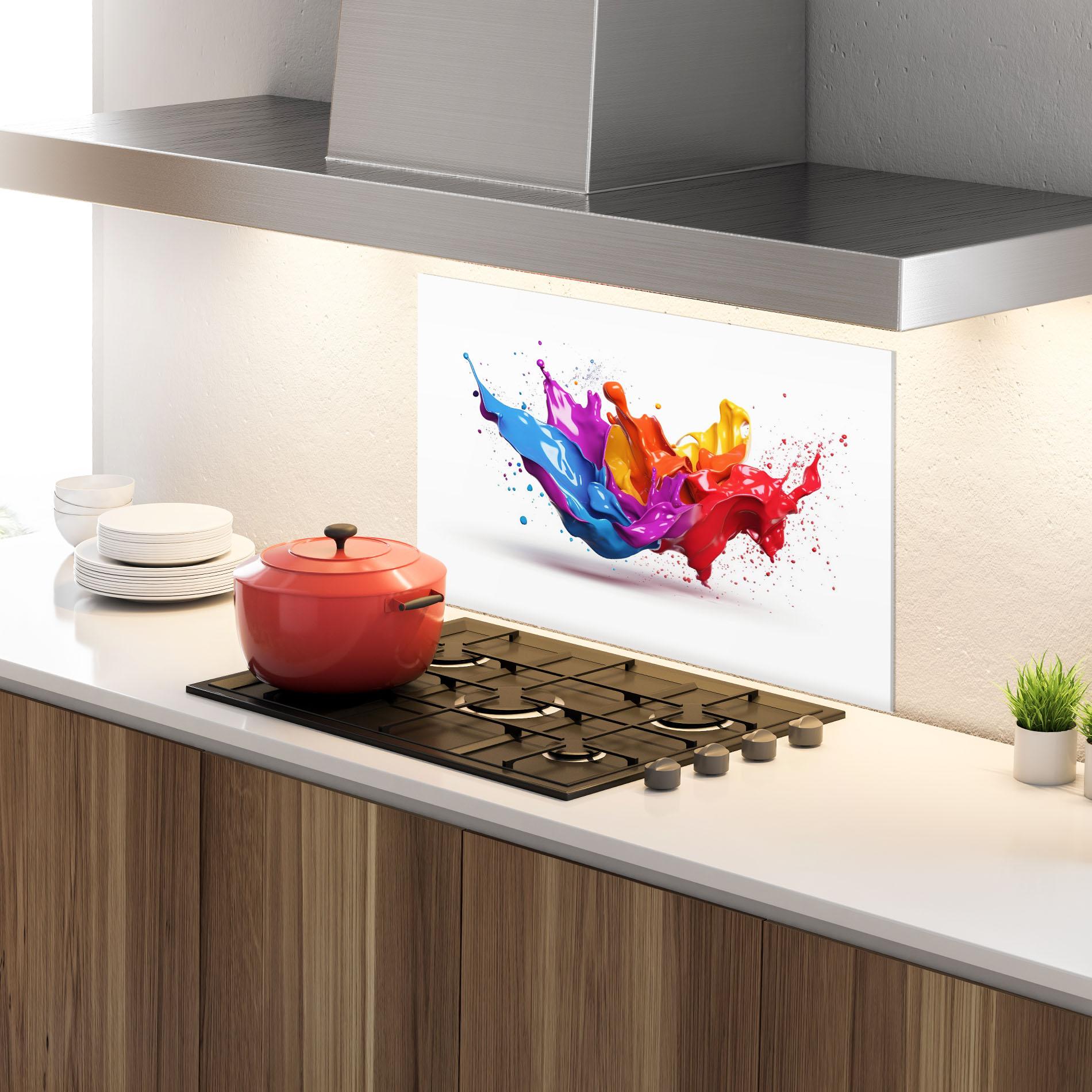 Panou Sticla Bucatarie 3d Floating Splash mockup 4