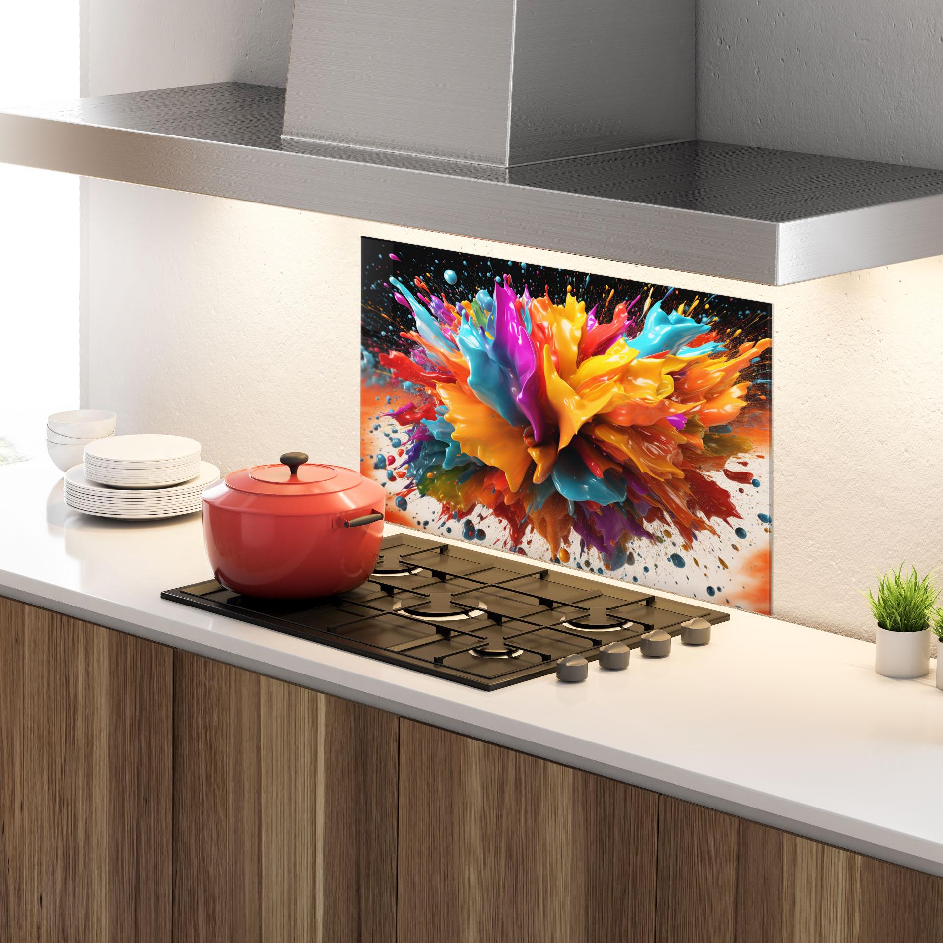 Panou Sticla Bucatarie Abstract Splash mockup 4