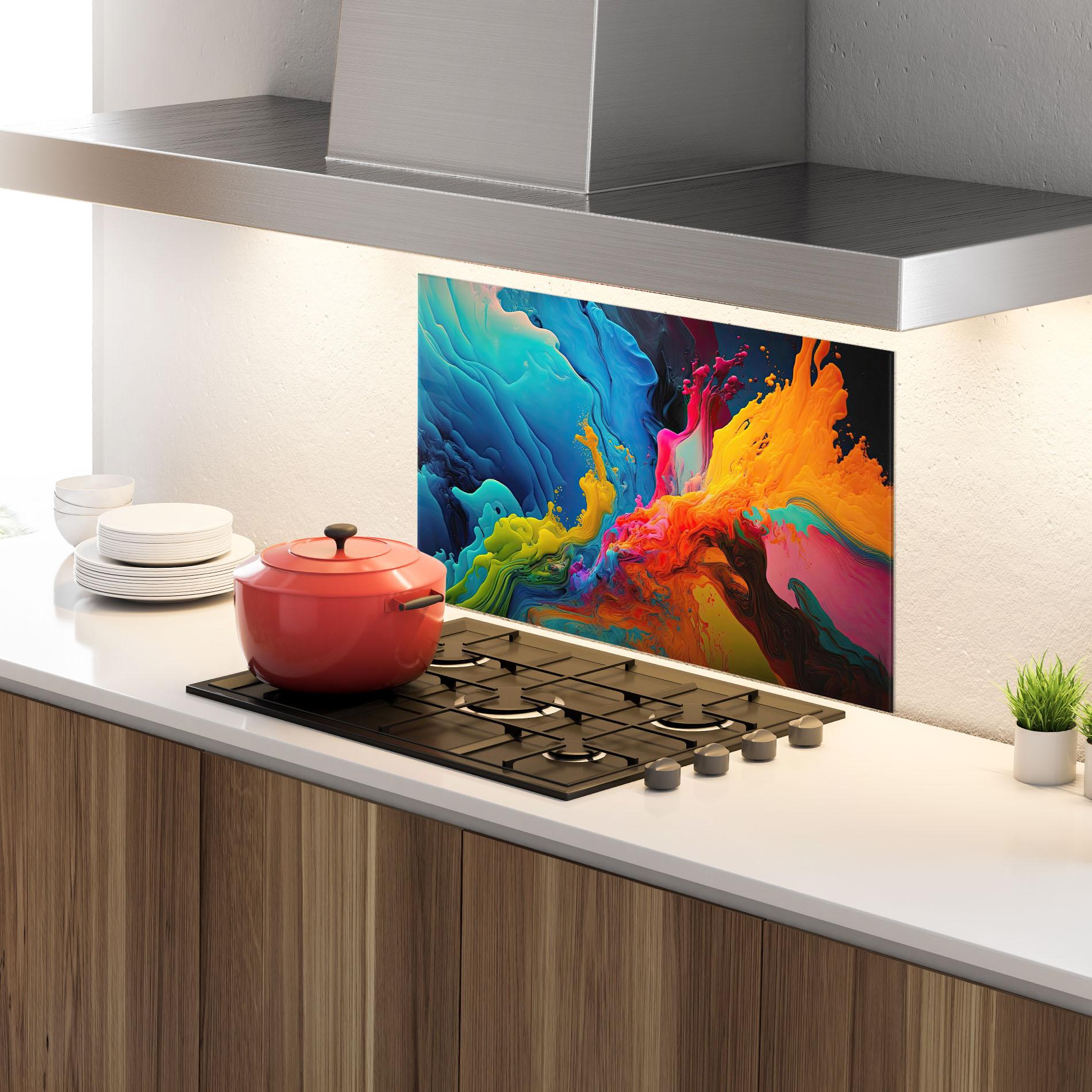 Panou Sticla Bucatarie Color Floating mockup 4