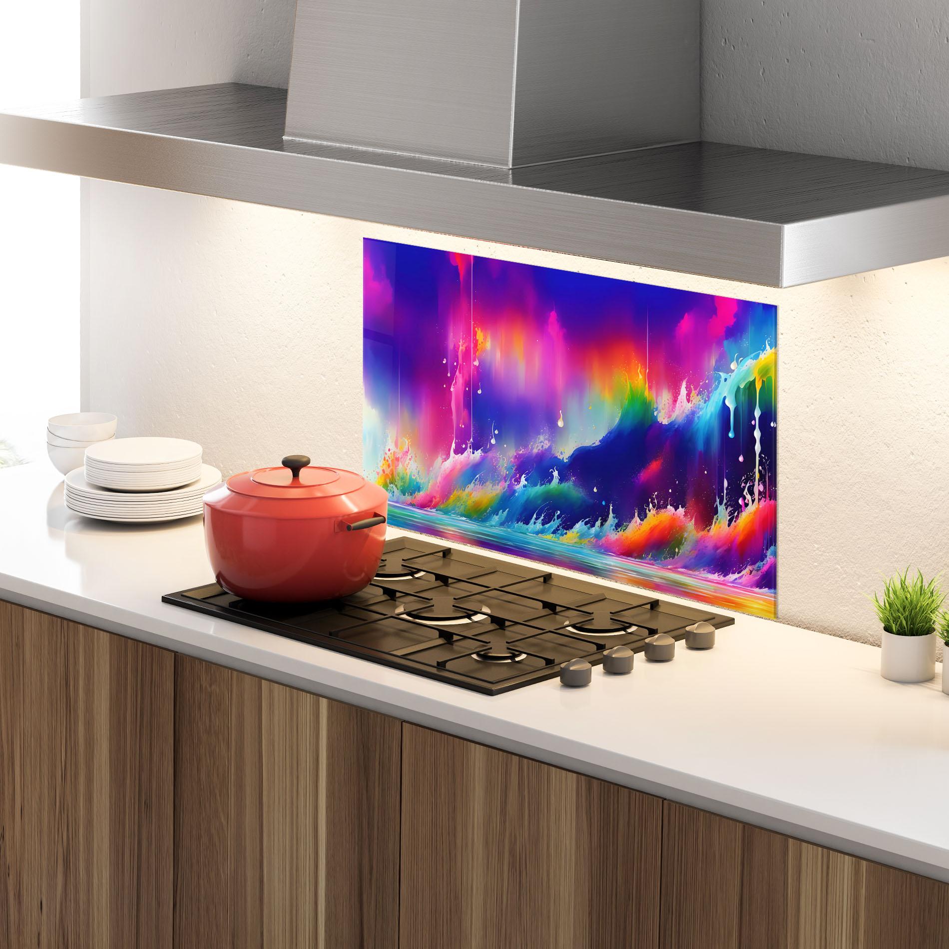 Panou Sticla Bucatarie Fairytale Landscape mockup 4