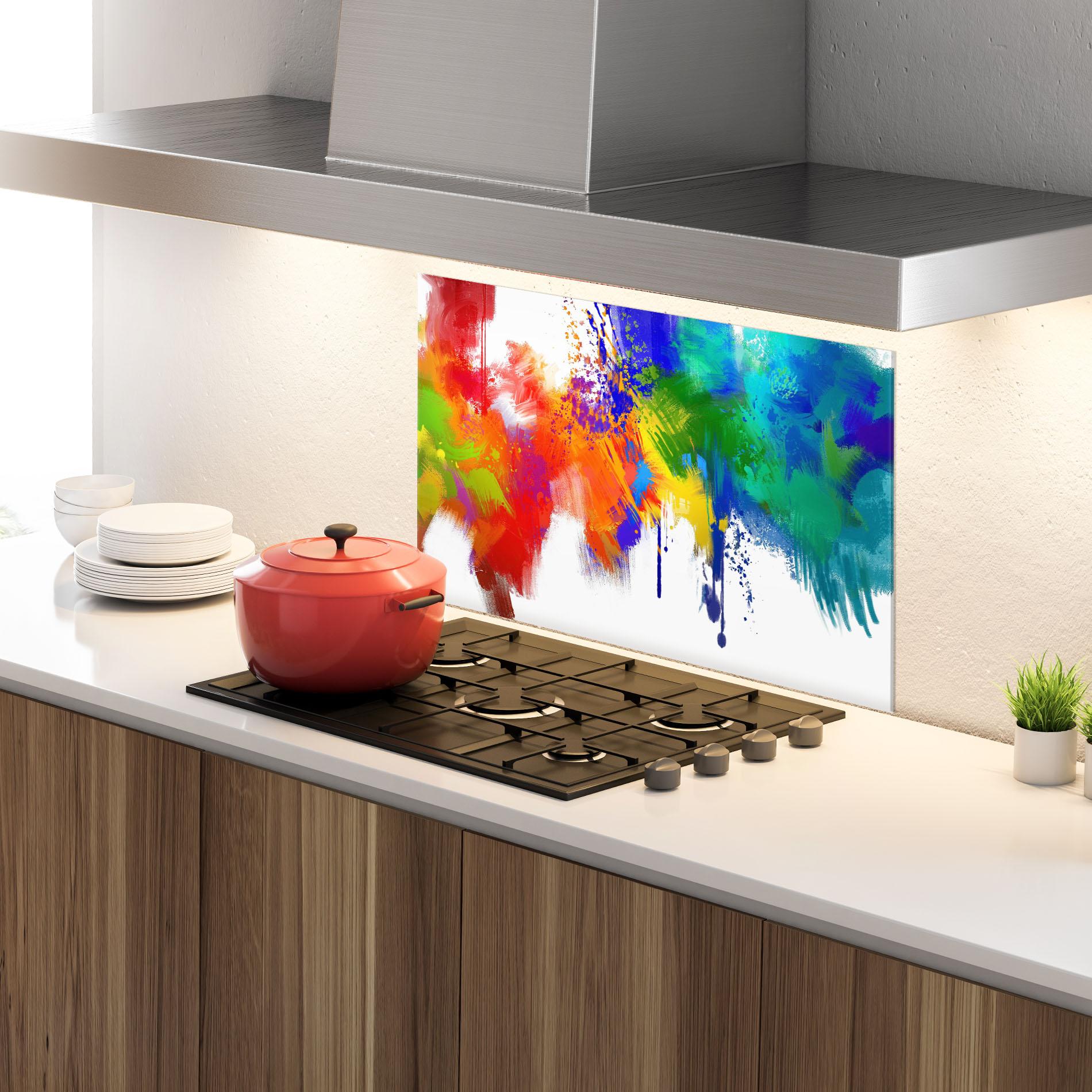 Panou Sticla Bucatarie Paint Stroke mockup 4