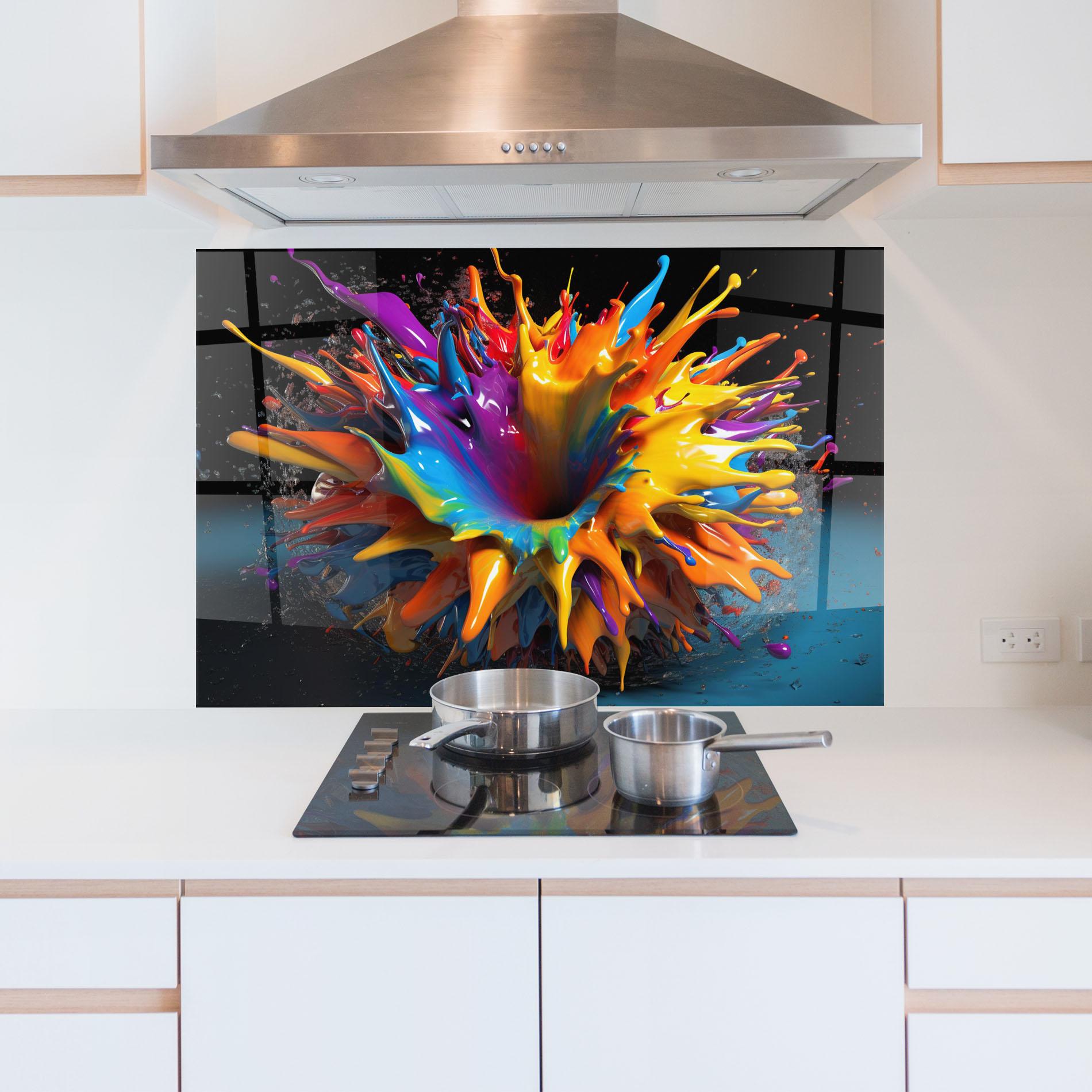 Panou Sticla Bucatarie 3d Color Splash mockup 5