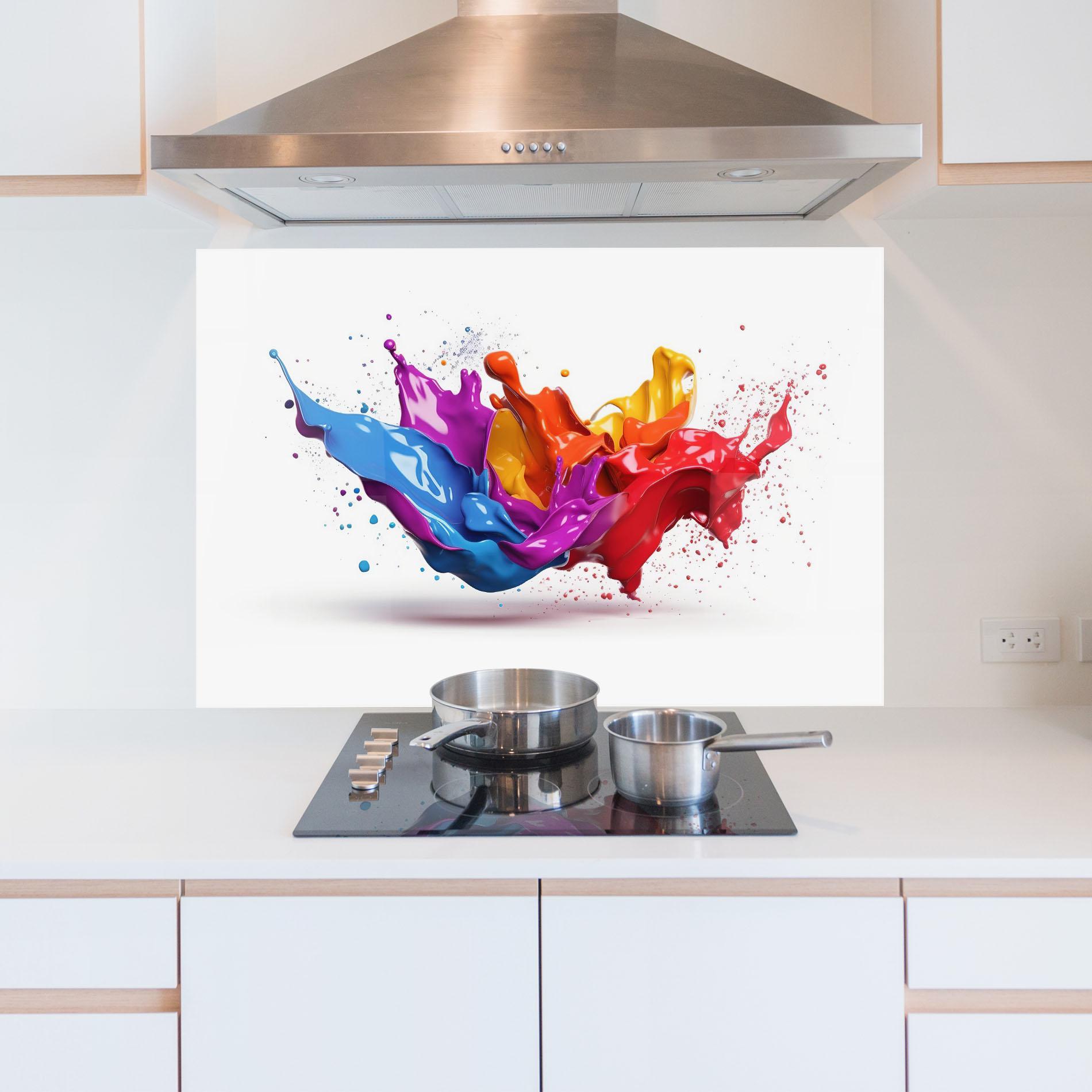 Panou Sticla Bucatarie 3d Floating Splash mockup 5