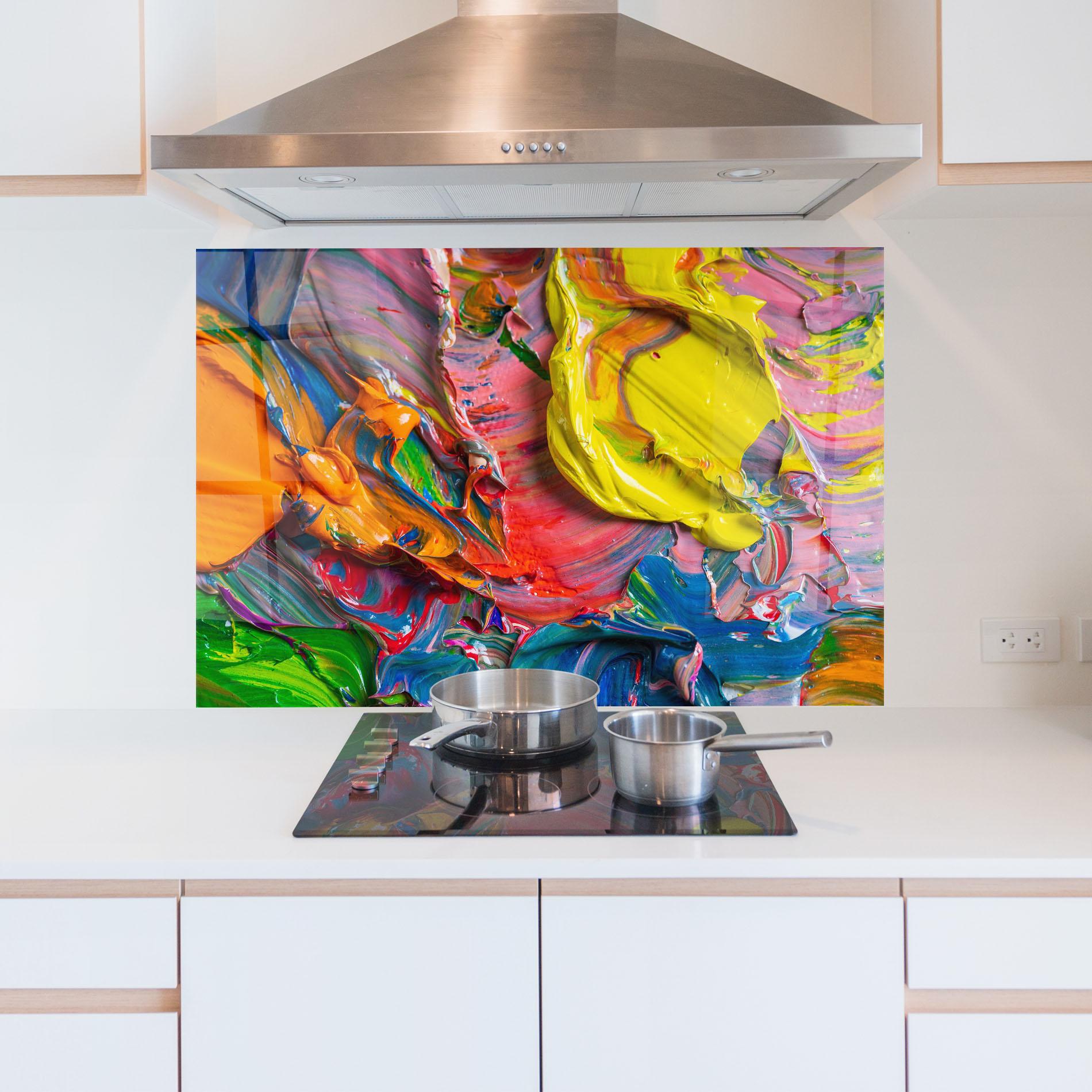 Panou Sticla Bucatarie Bright Oil Colors mockup 5