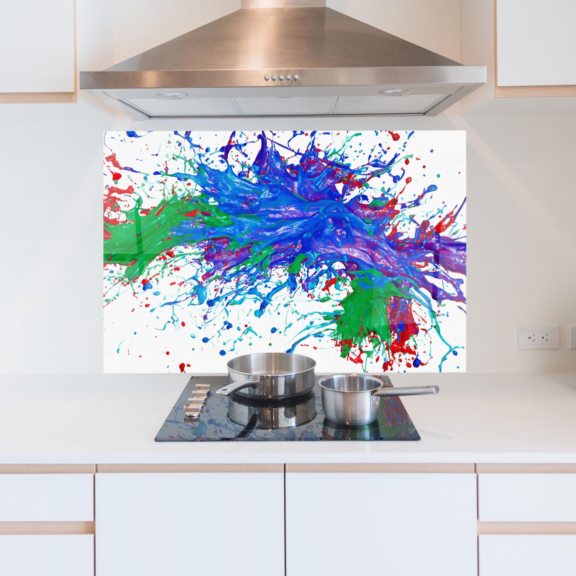 Panou Sticla Bucatarie Colorful Blue Purple mockup 5