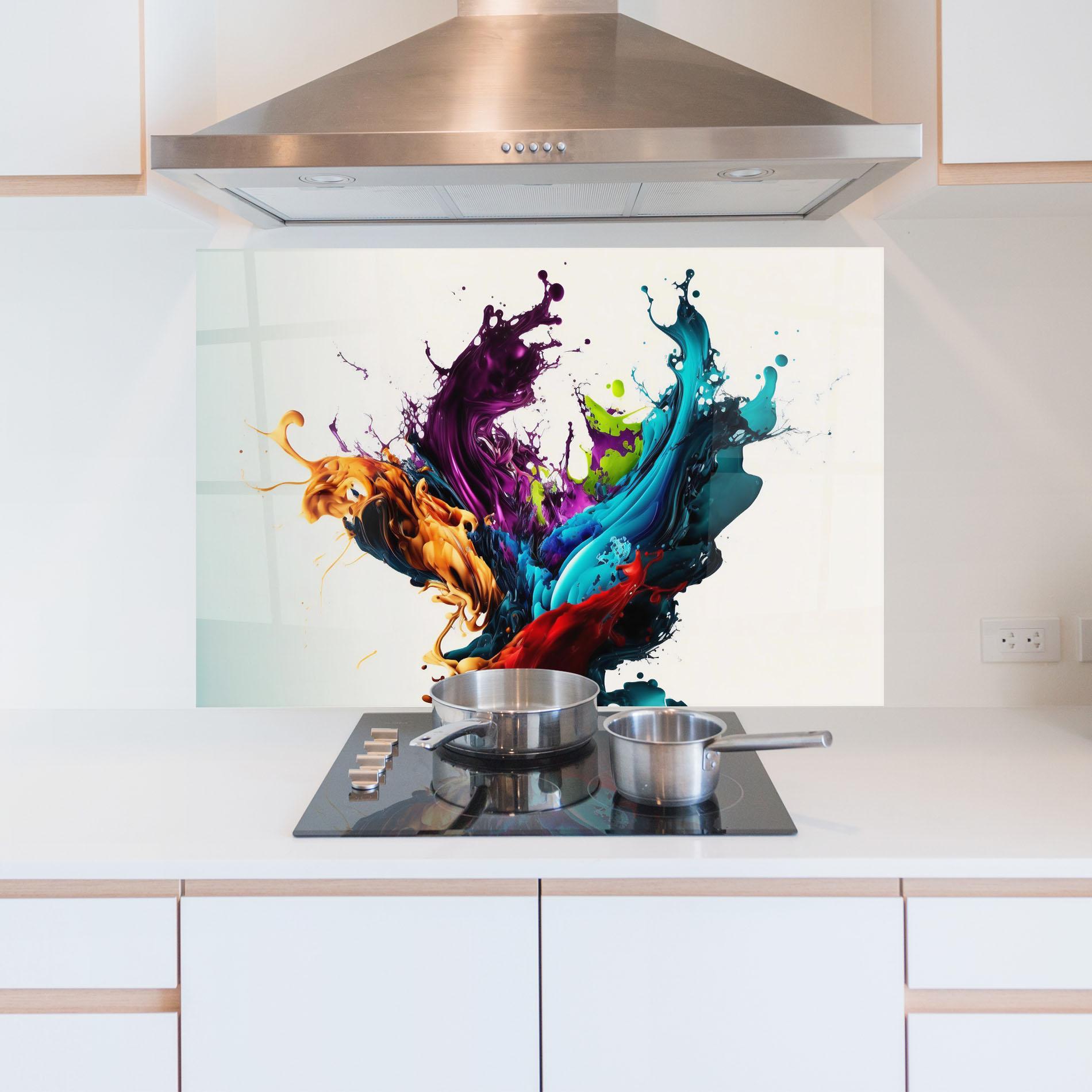 Panou Sticla Bucatarie Dark Purple Splash mockup 5