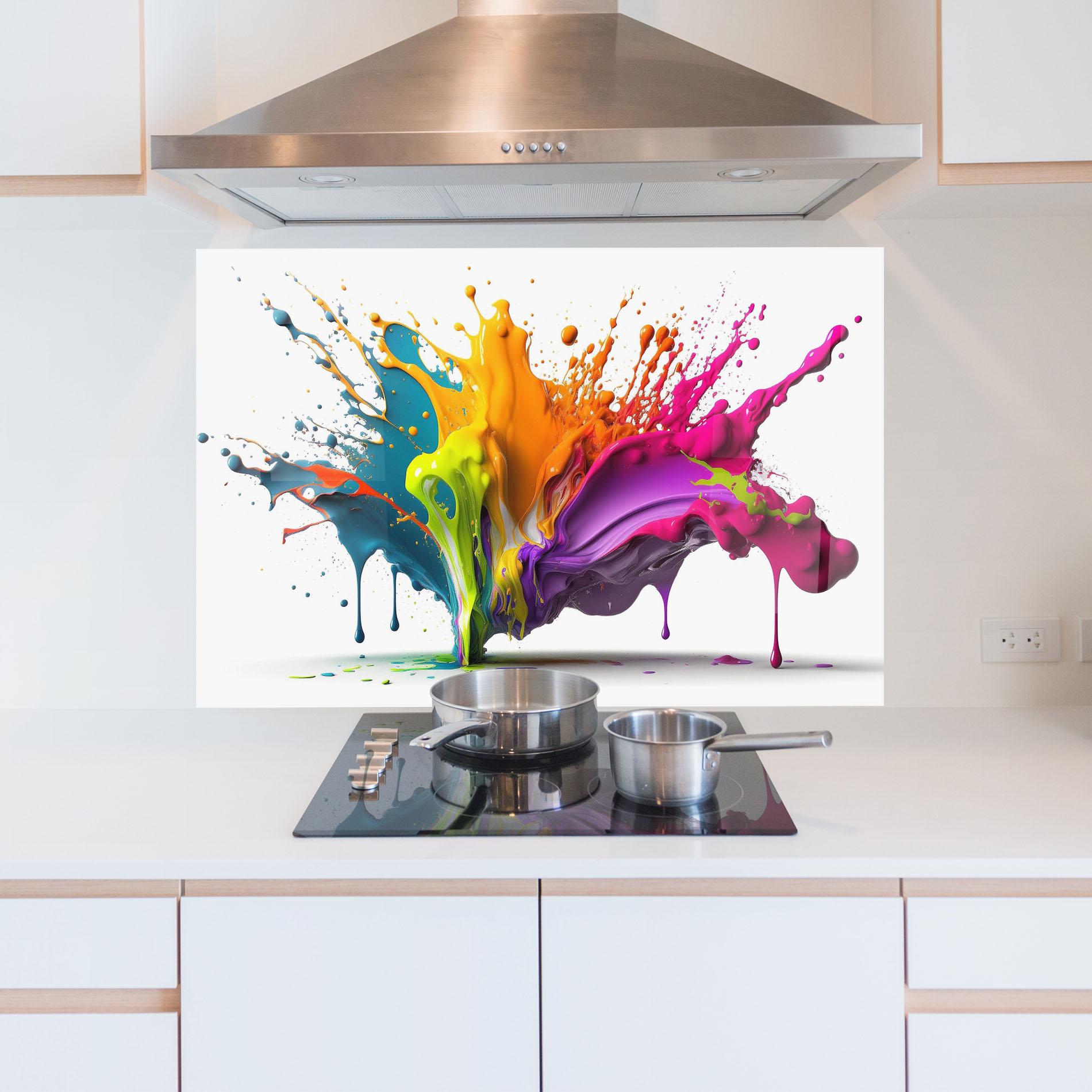 Panou Sticla Bucatarie Exploding Mixed Liquid mockup 5