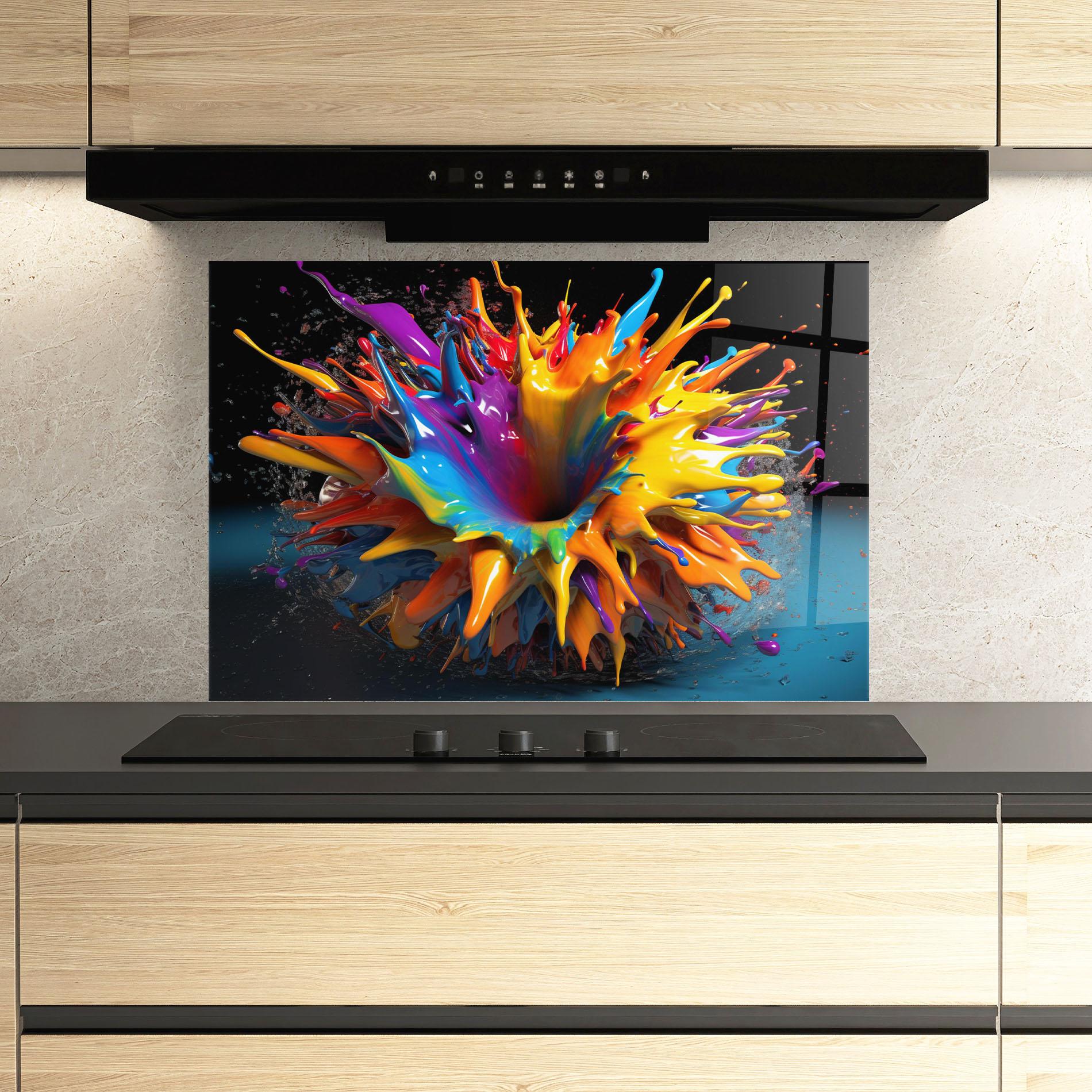 Panou Sticla Bucatarie 3d Color Splash mockup 3