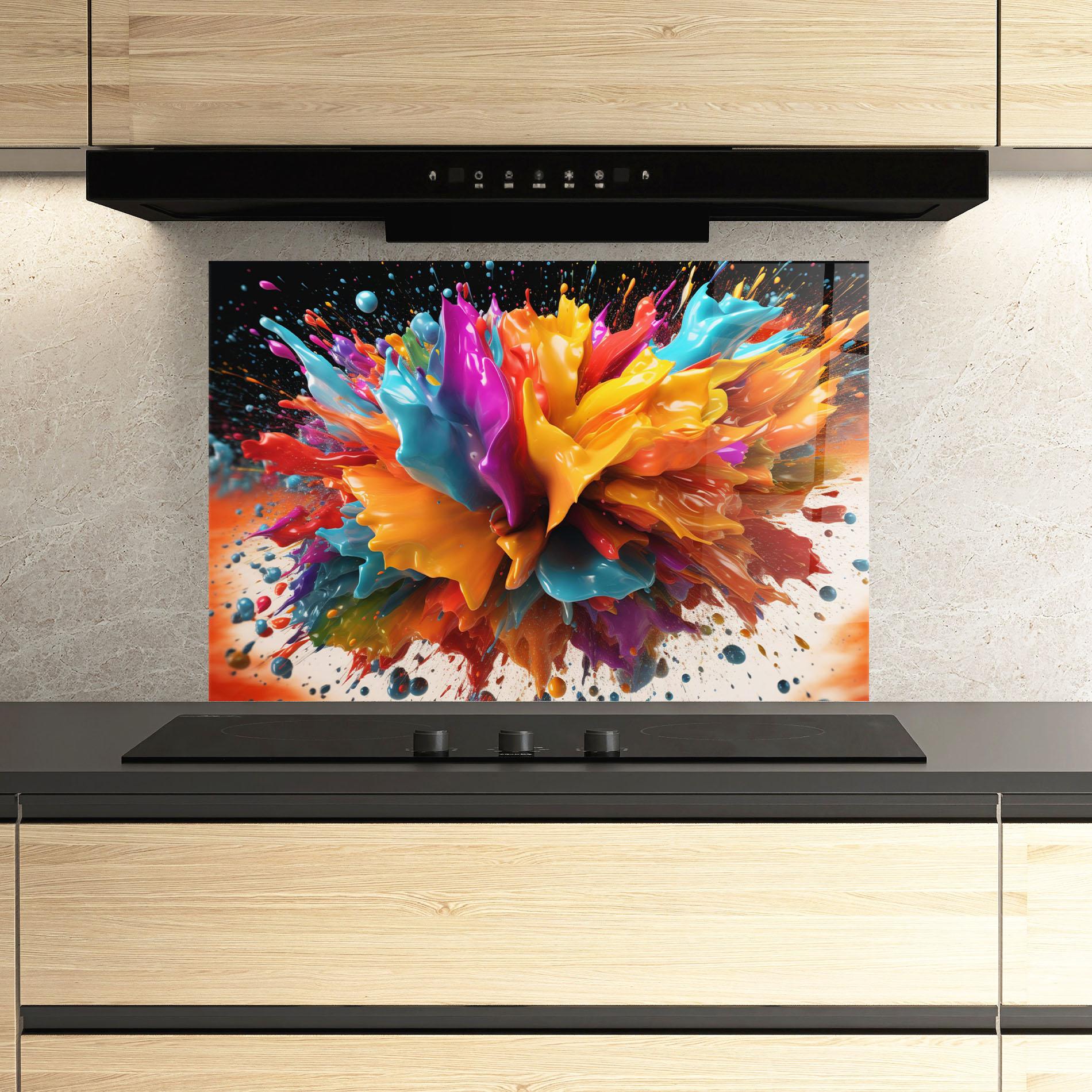 Panou Sticla Bucatarie Abstract Splash mockup 3