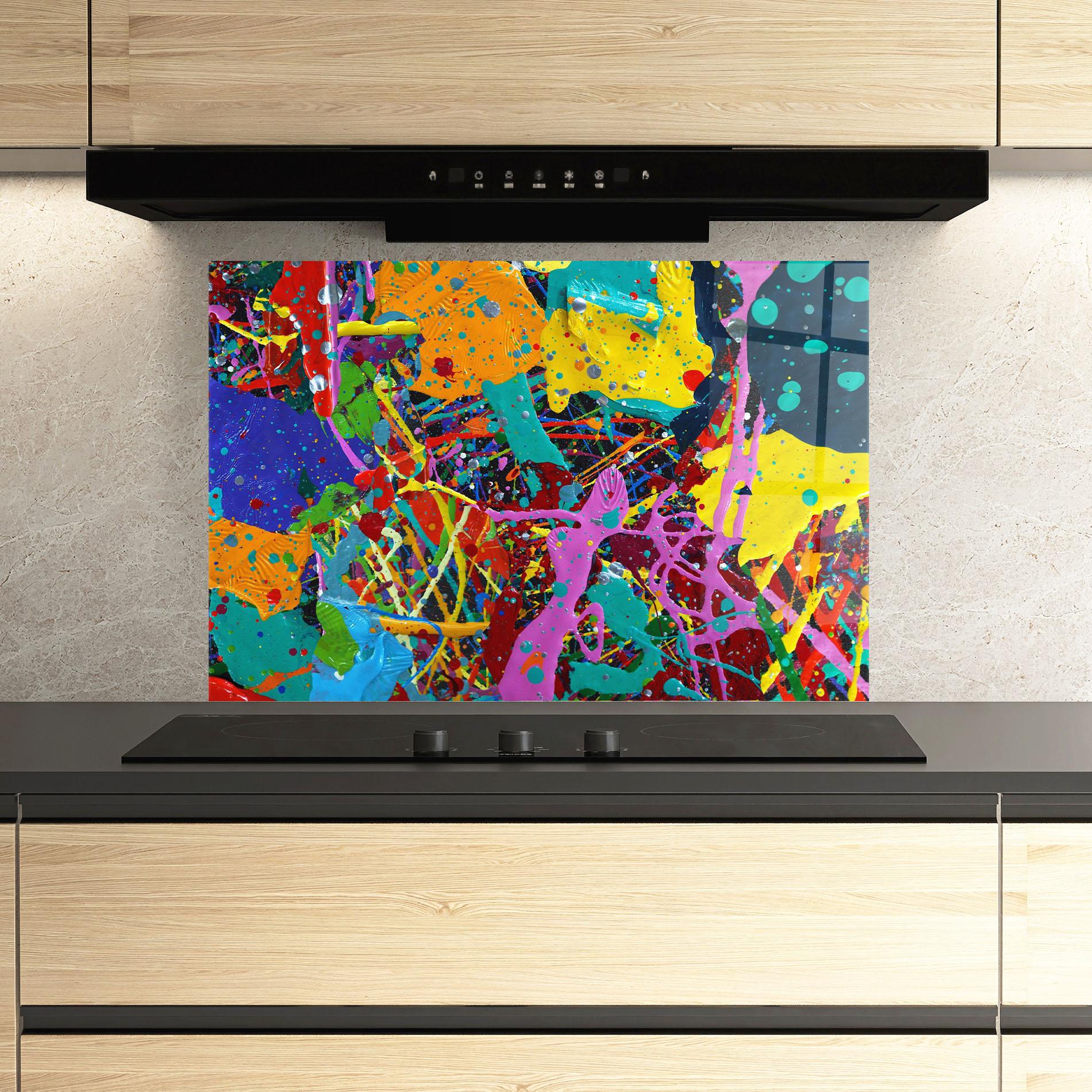 Panou Sticla Bucatarie Dark Panorama mockup 3