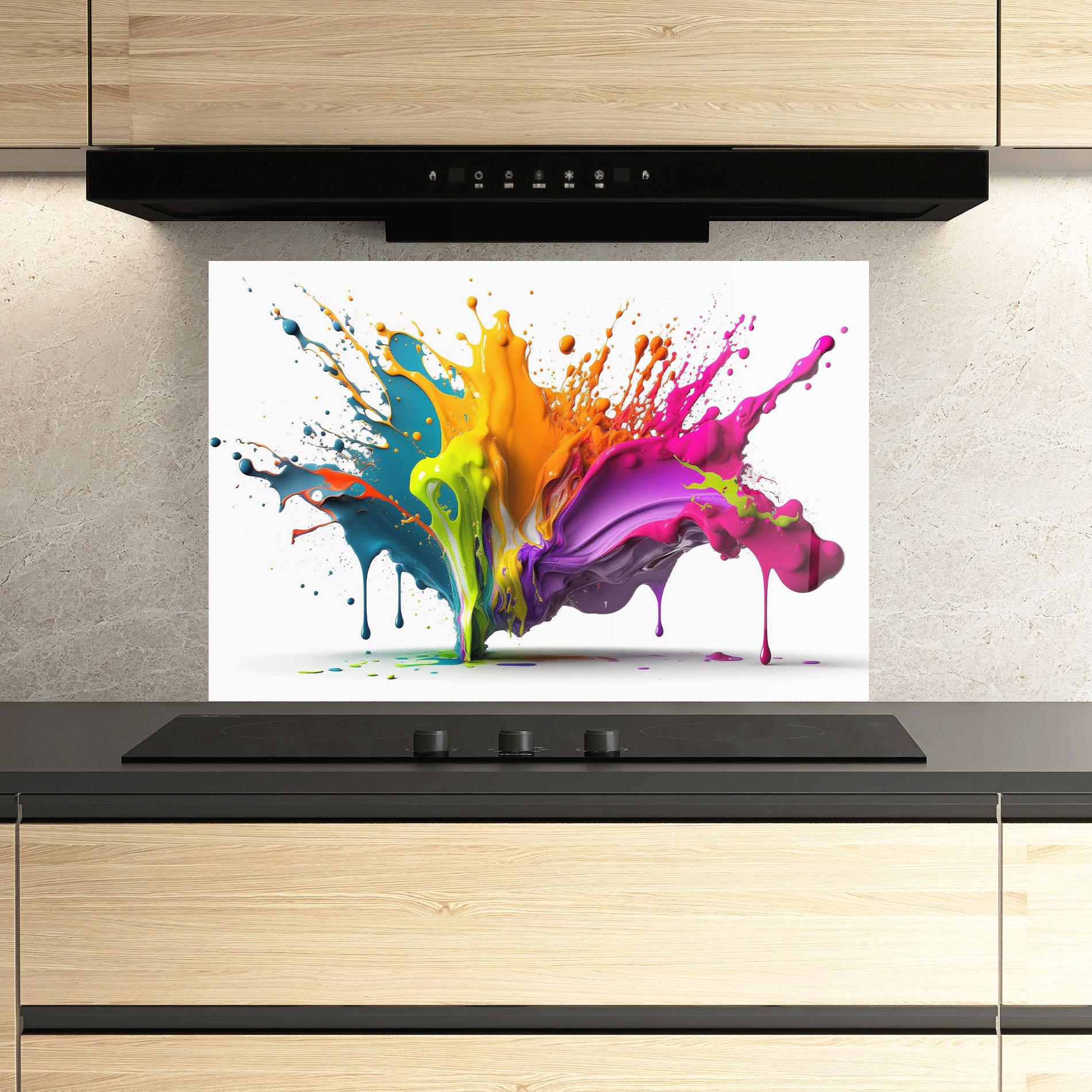 Panou Sticla Bucatarie Exploding Mixed Liquid mockup 3