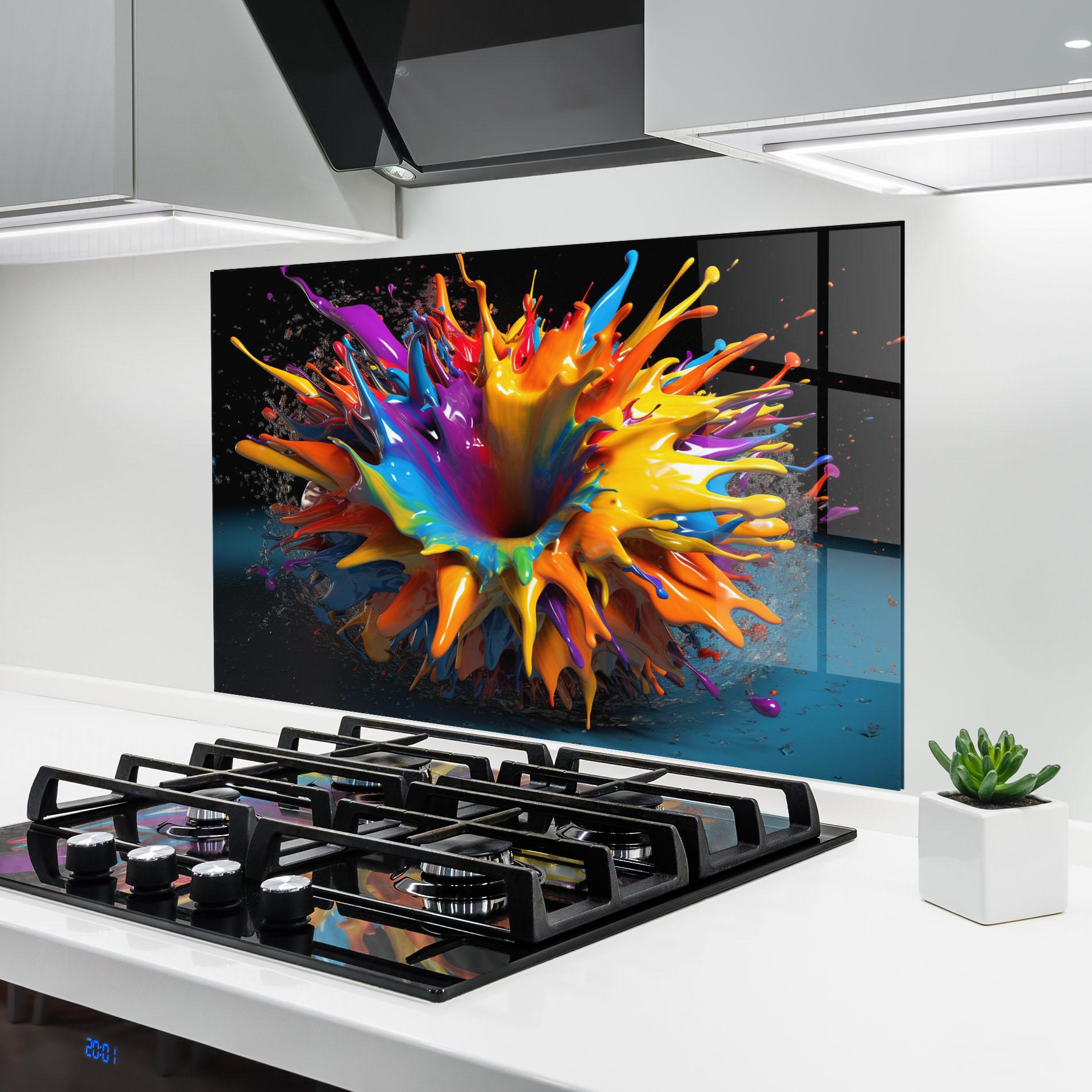 Panou Sticla Bucatarie 3d Color Splash mockup 6