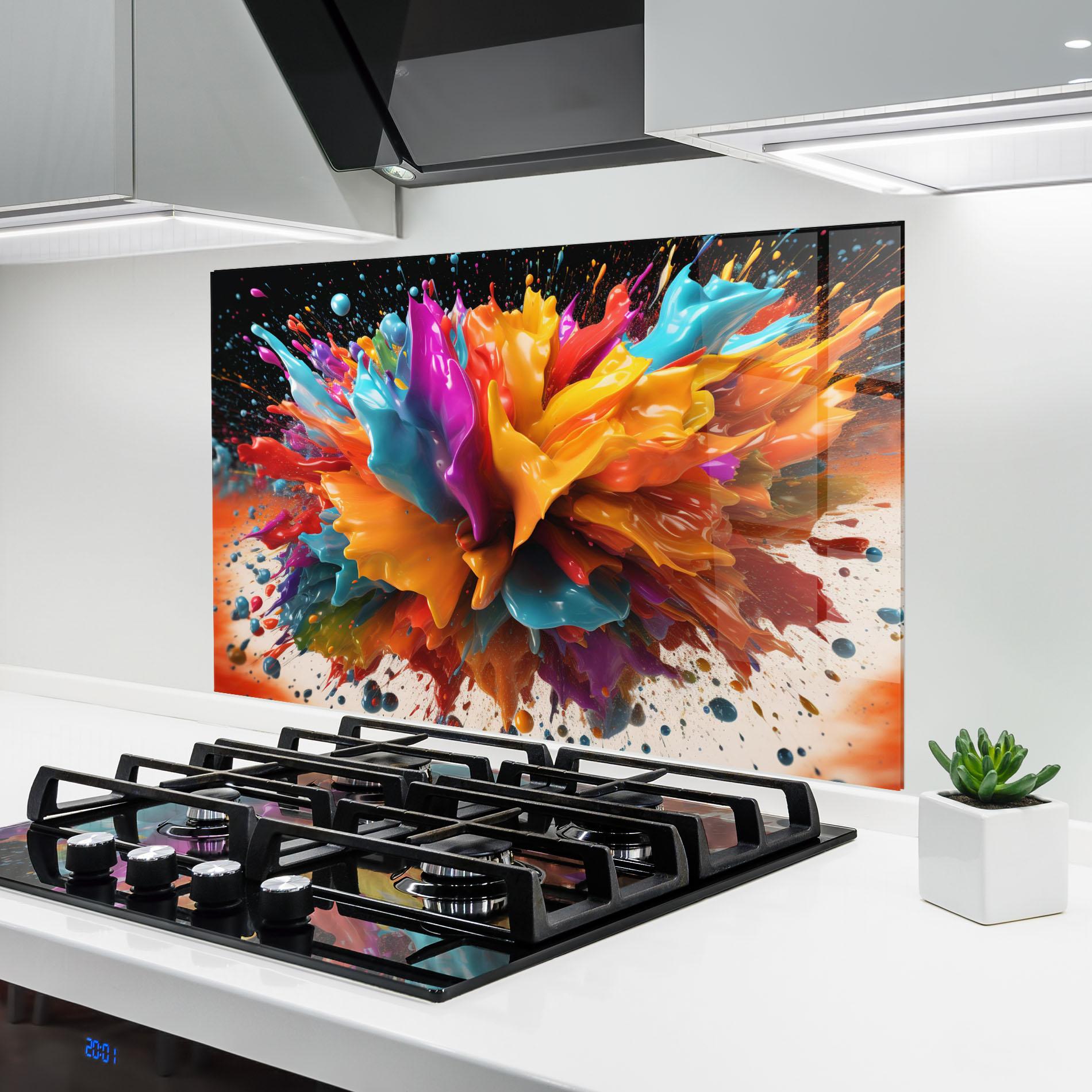 Panou Sticla Bucatarie Abstract Splash mockup 6