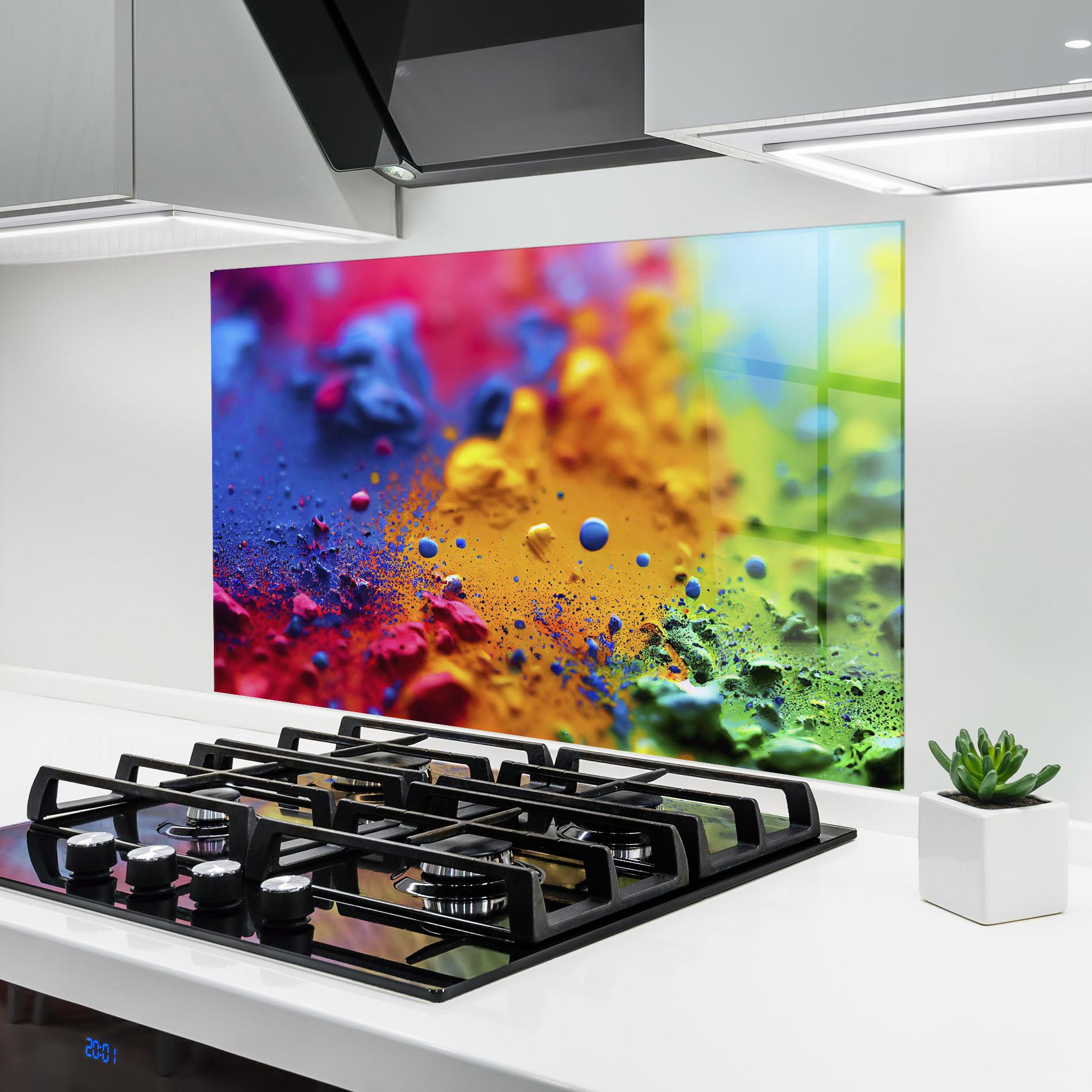 Panou Sticla Bucatarie Acrylic Yellow Texture mockup 6