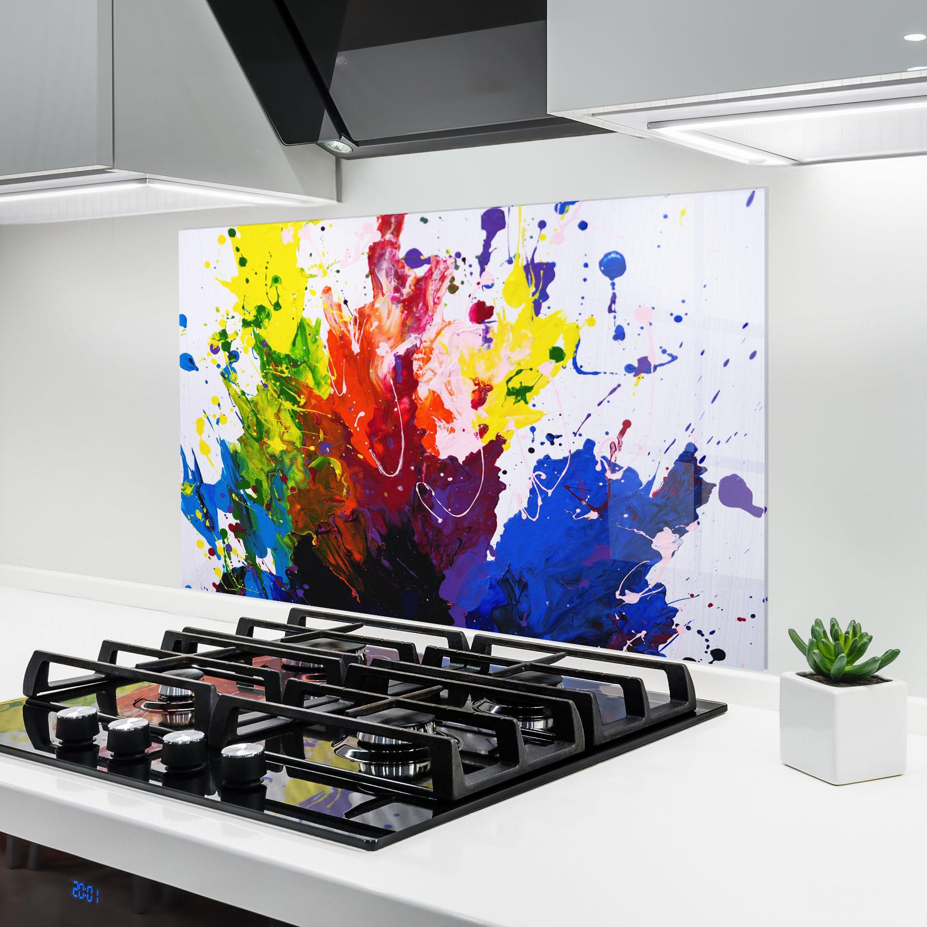 Panou Sticla Bucatarie Blue Purple Exploding mockup 6