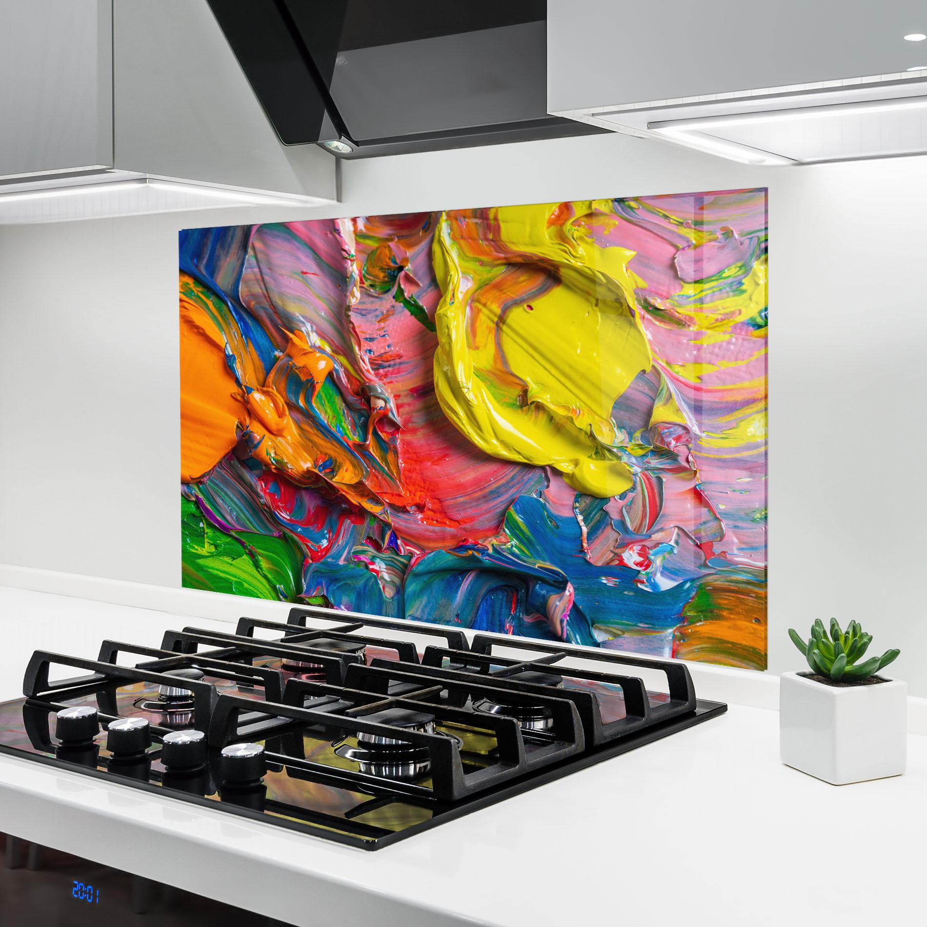 Panou Sticla Bucatarie Bright Oil Colors mockup 6