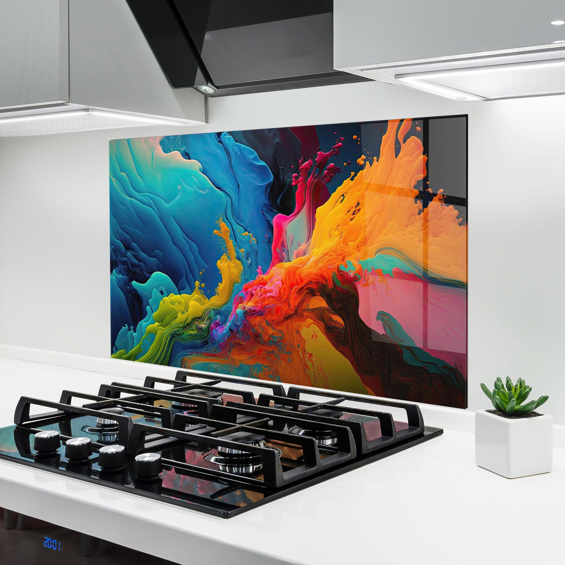 Panou Sticla Bucatarie Color Floating mockup 6