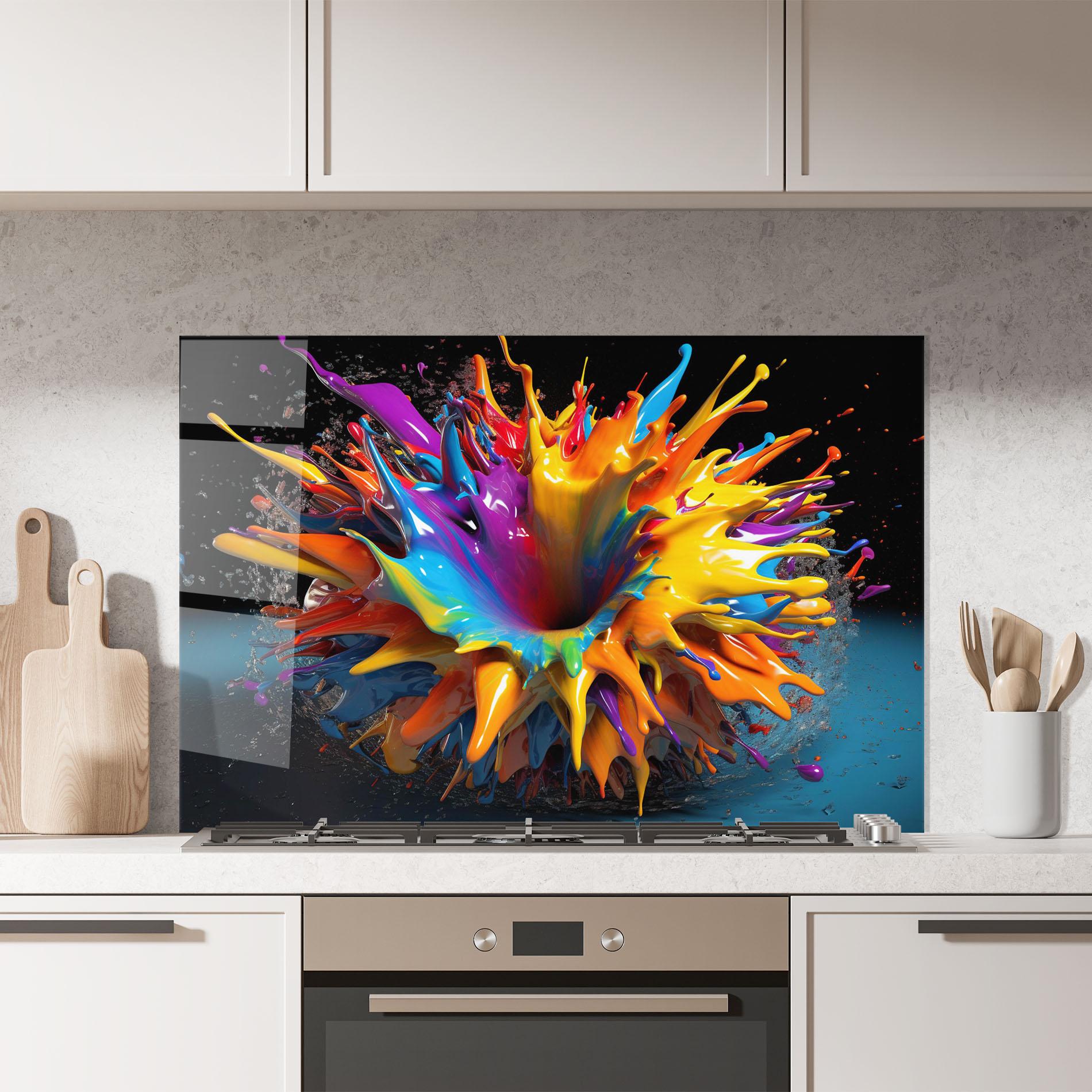 Panou Sticla Bucatarie 3d Color Splash mockup 7