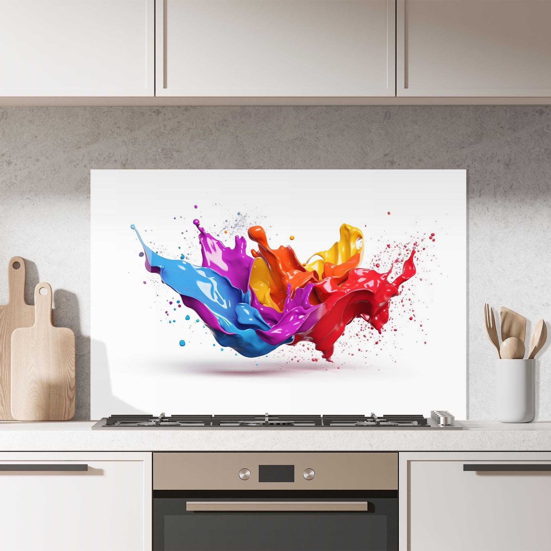 Panou Sticla Bucatarie 3d Floating Splash mockup 7