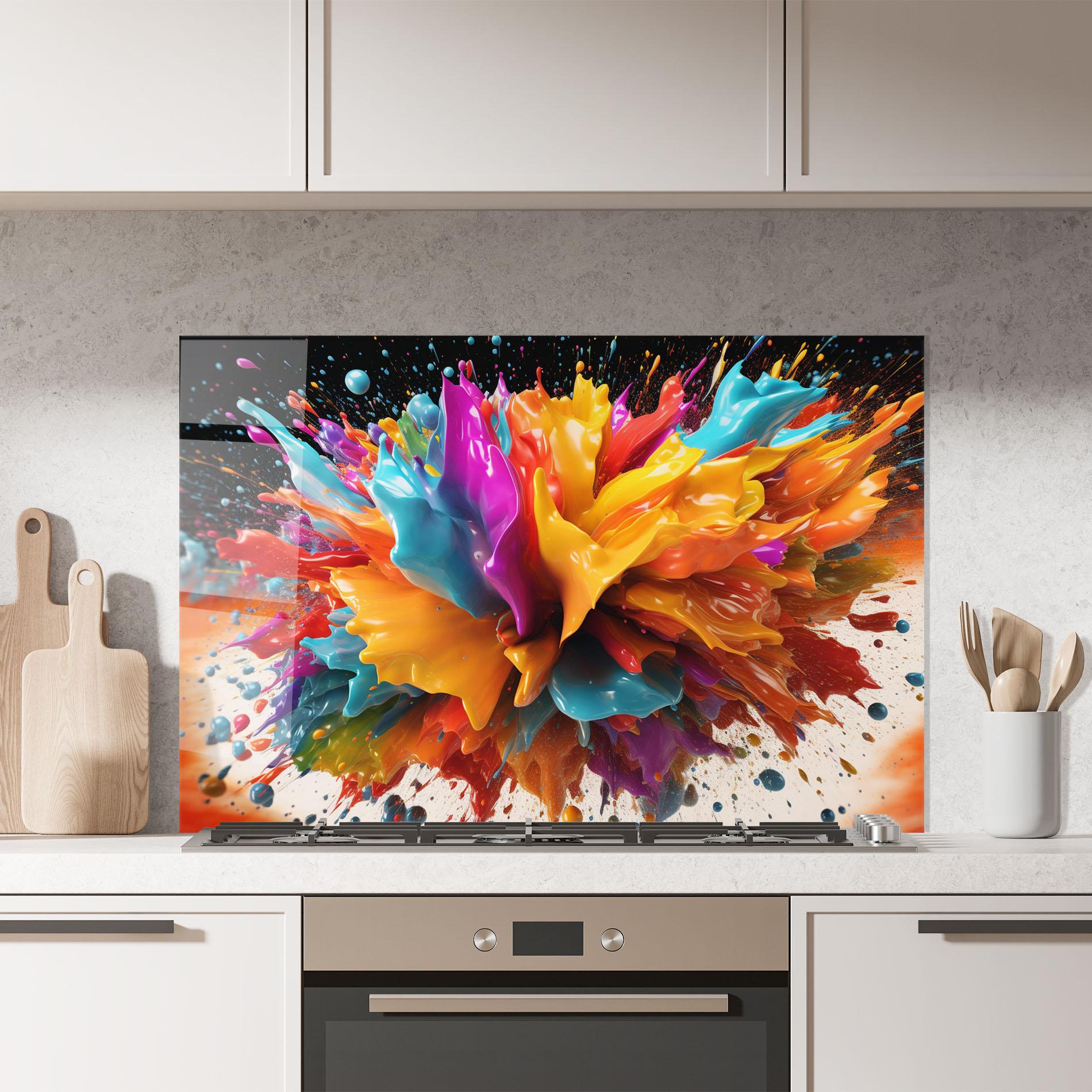 Panou Sticla Bucatarie Abstract Splash mockup 7