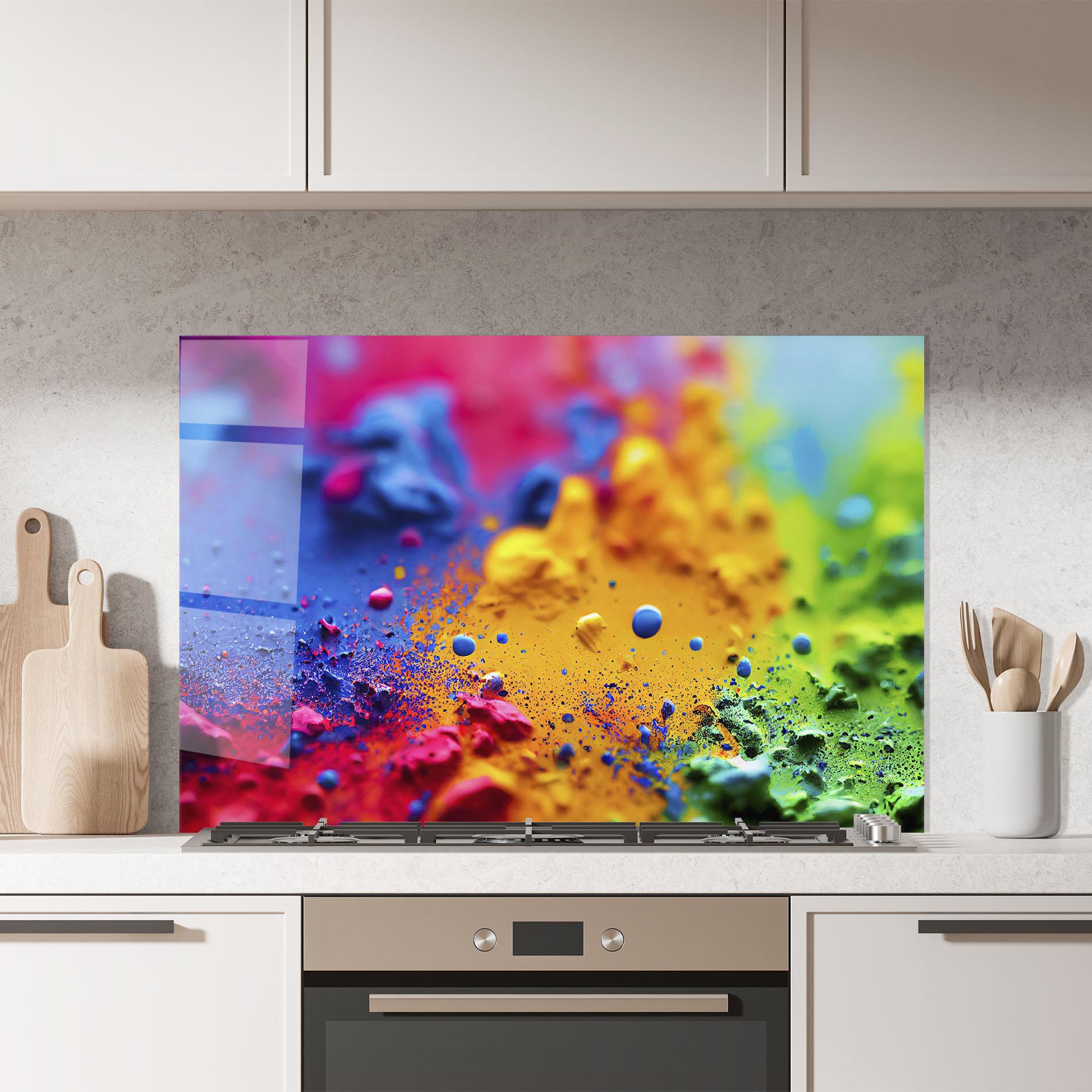 Panou Sticla Bucatarie Acrylic Yellow Texture mockup 7