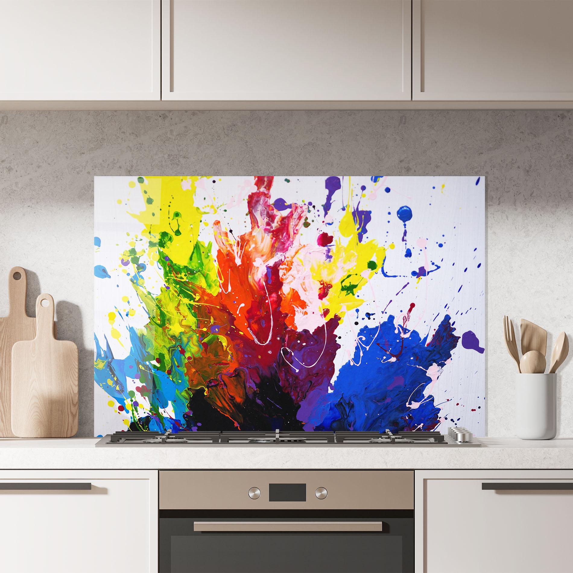 Panou Sticla Bucatarie Blue Purple Exploding mockup 7