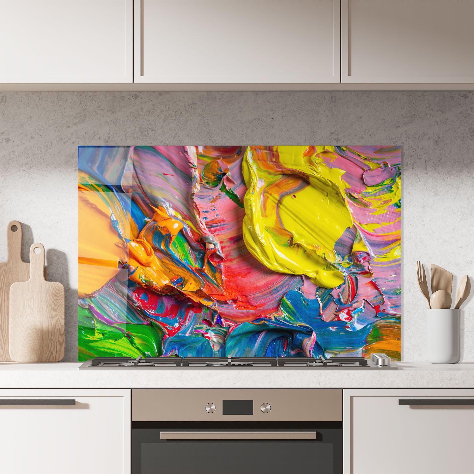 Panou Sticla Bucatarie Bright Oil Colors mockup 7