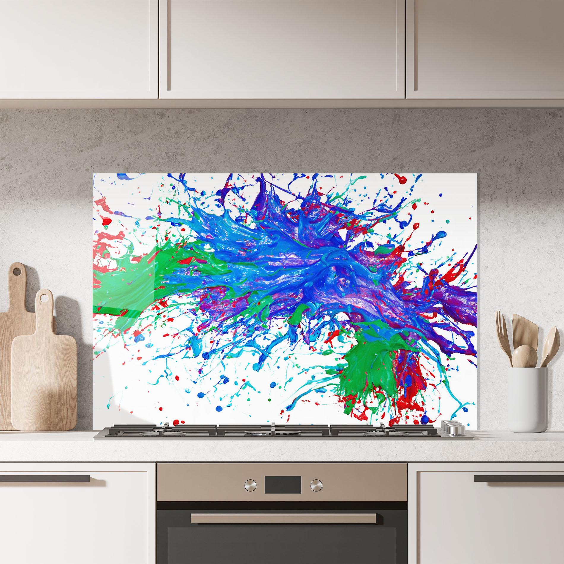 Panou Sticla Bucatarie Colorful Blue Purple mockup 7