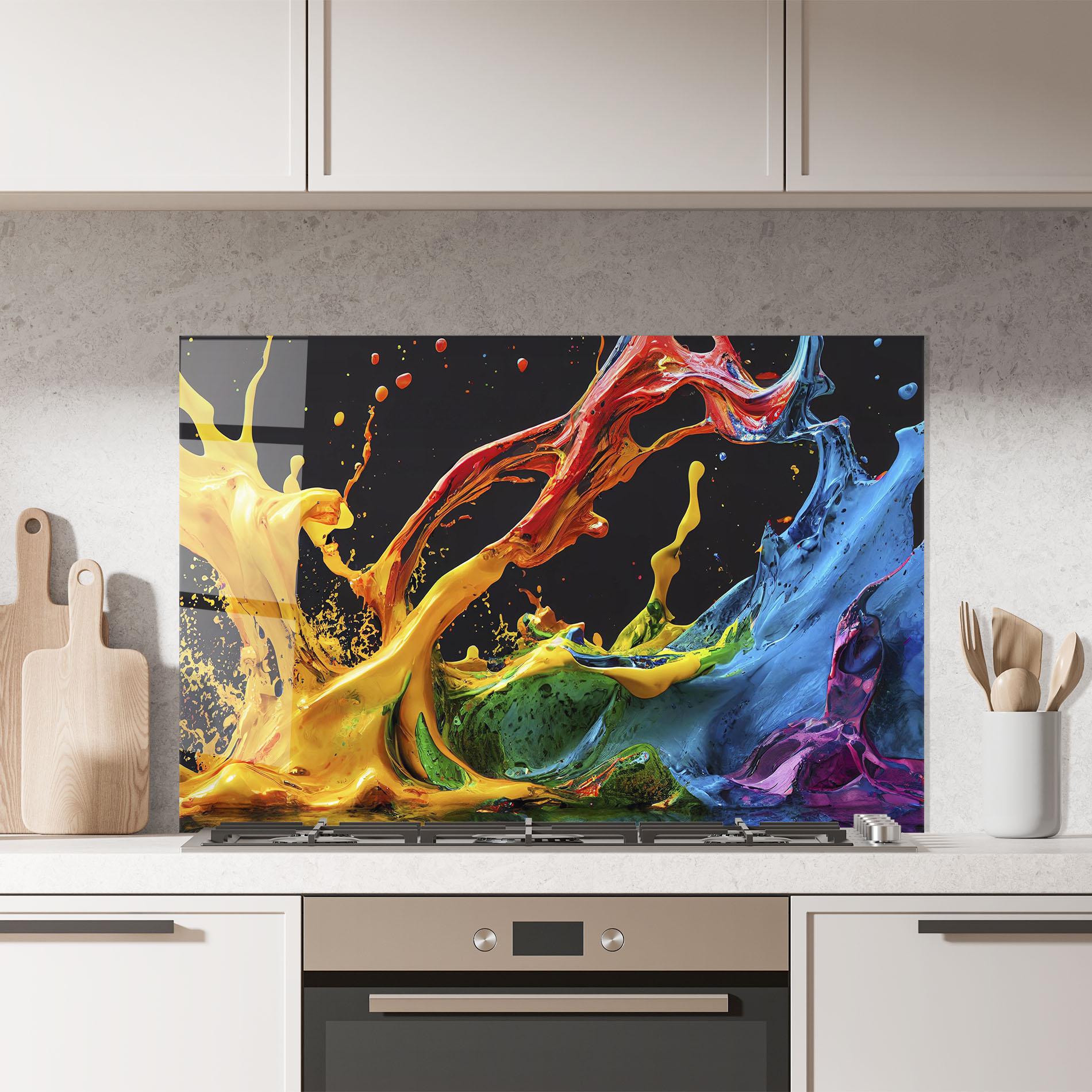 Panou Sticla Bucatarie Floating Yellow Splay mockup 7