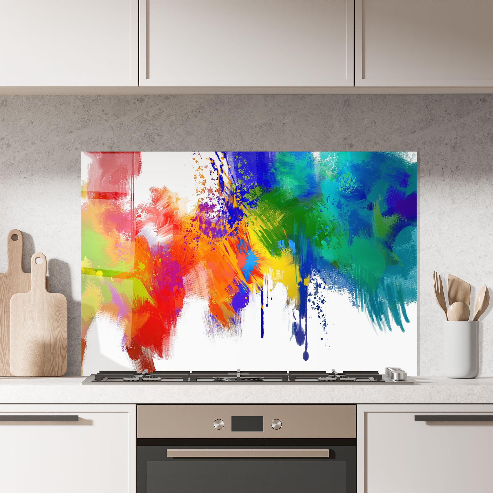 Panou Sticla Bucatarie Paint Stroke mockup 7