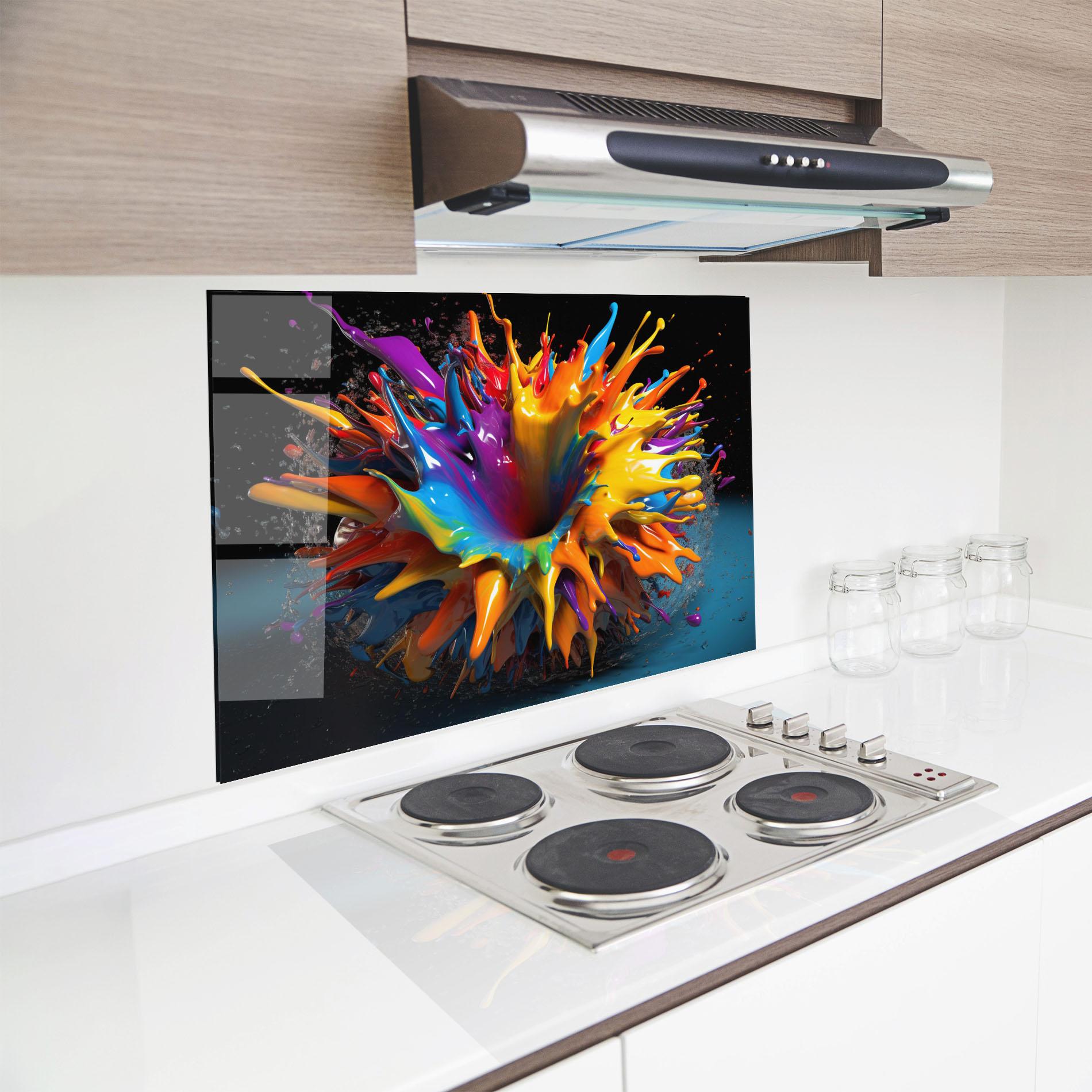 Panou Sticla Bucatarie 3d Color Splash mockup 8