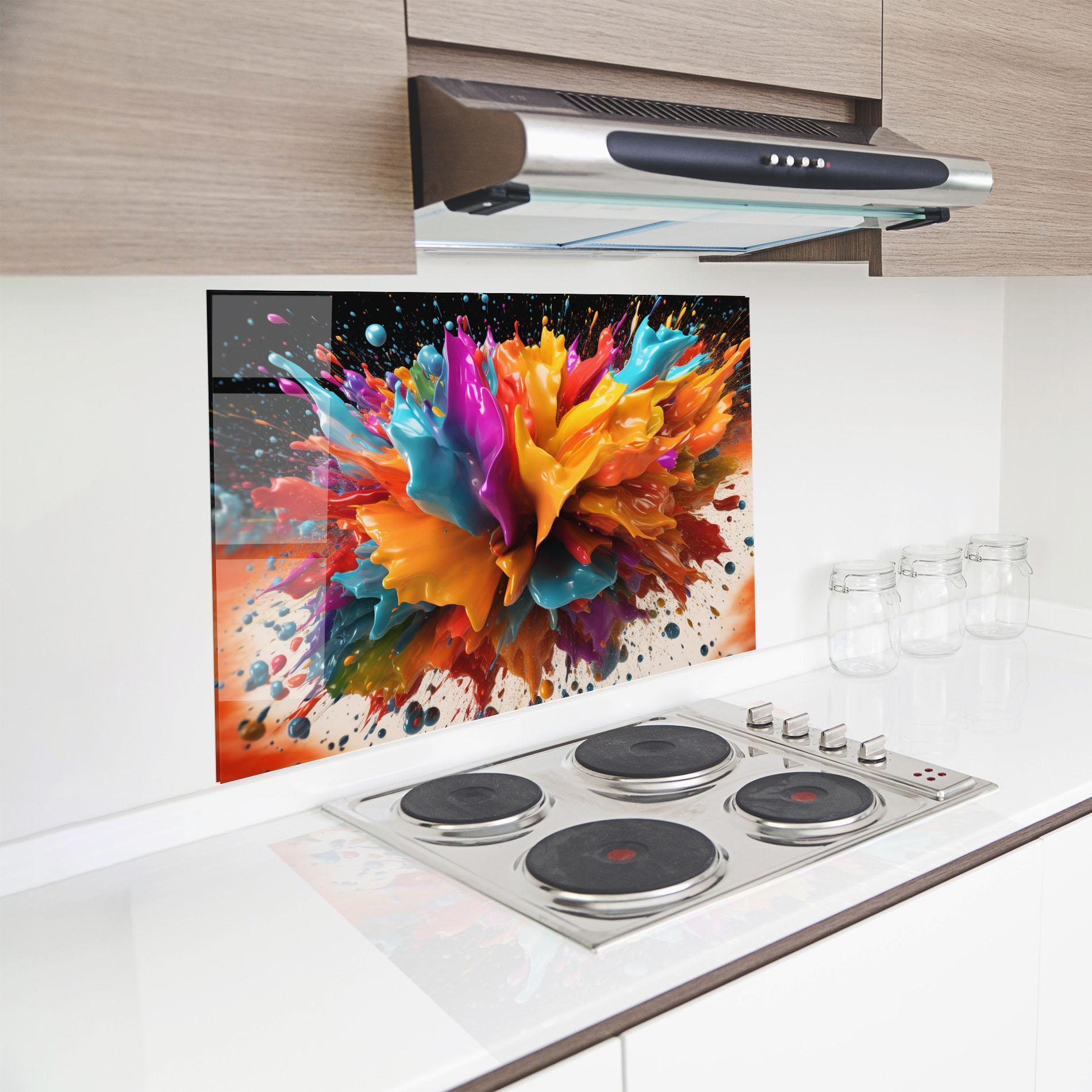 Panou Sticla Bucatarie Abstract Splash mockup 8