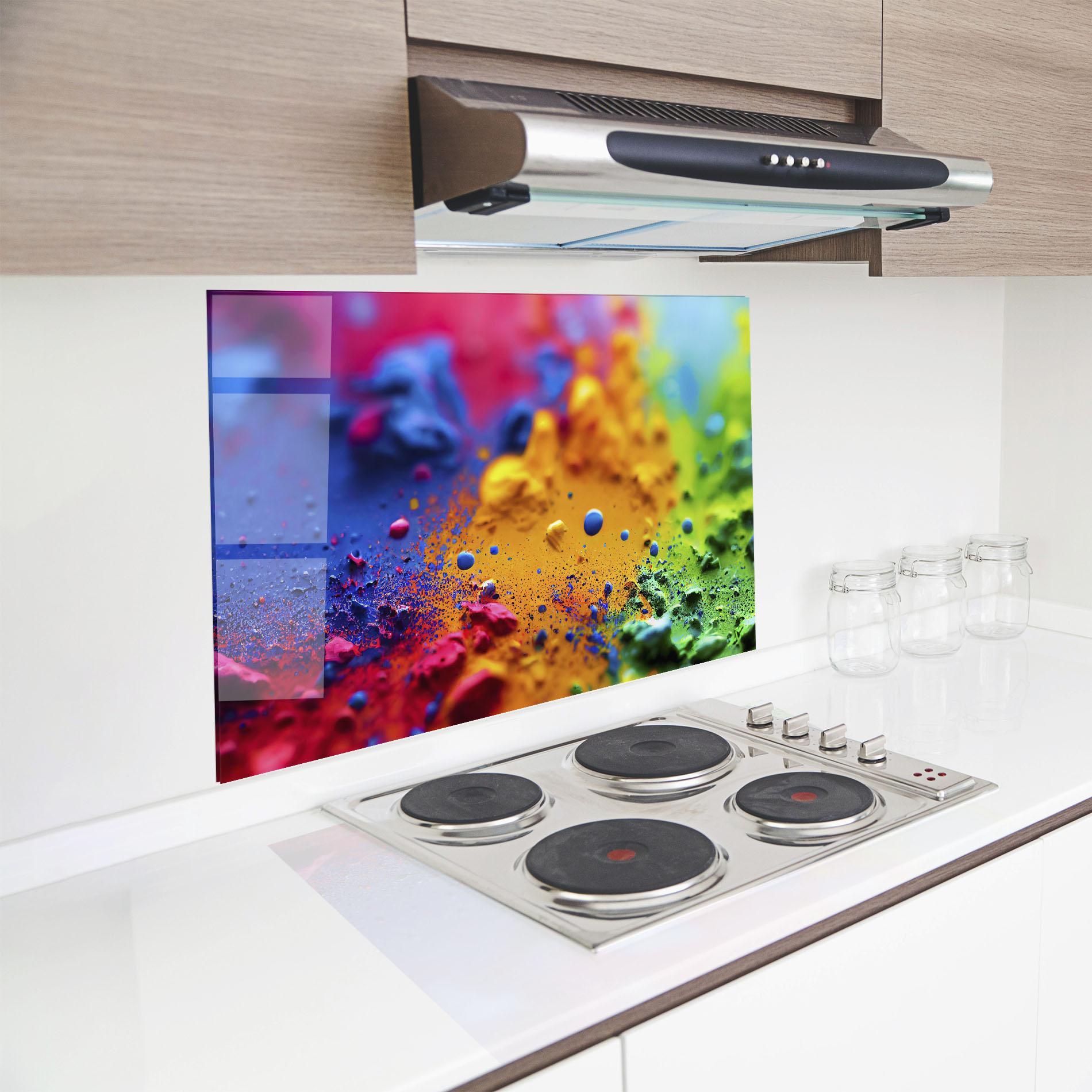 Panou Sticla Bucatarie Acrylic Yellow Texture mockup 8