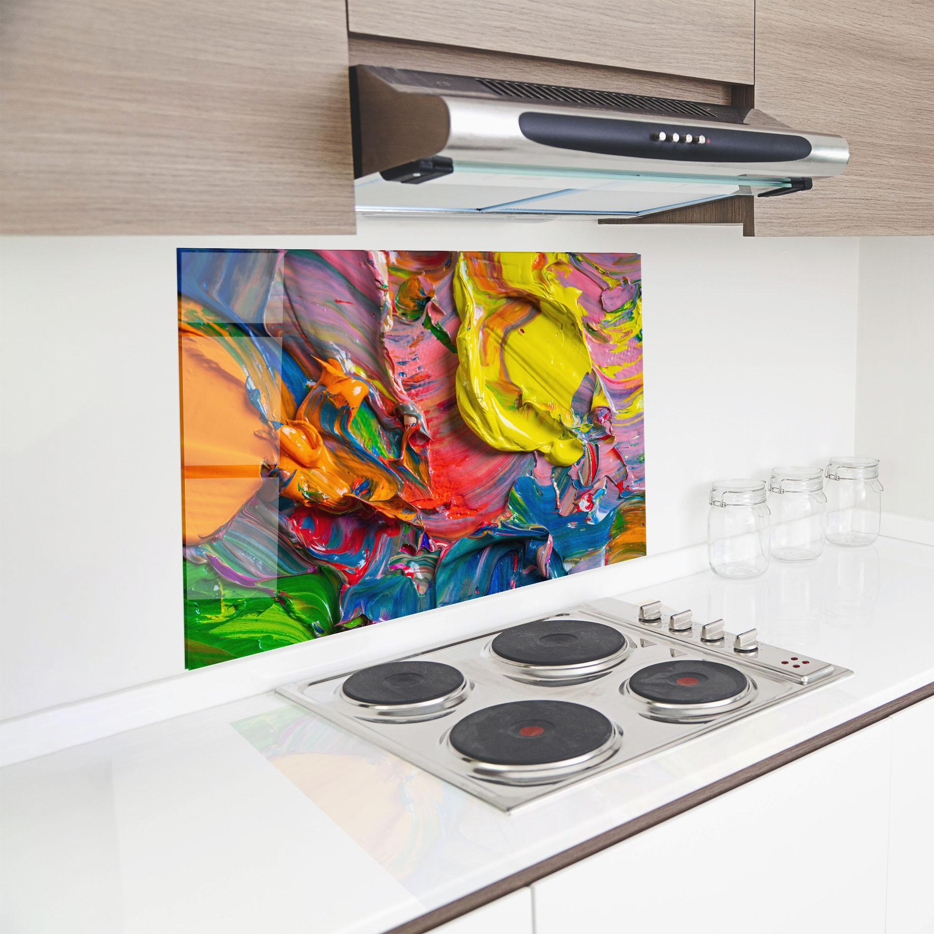 Panou Sticla Bucatarie Bright Oil Colors mockup 8