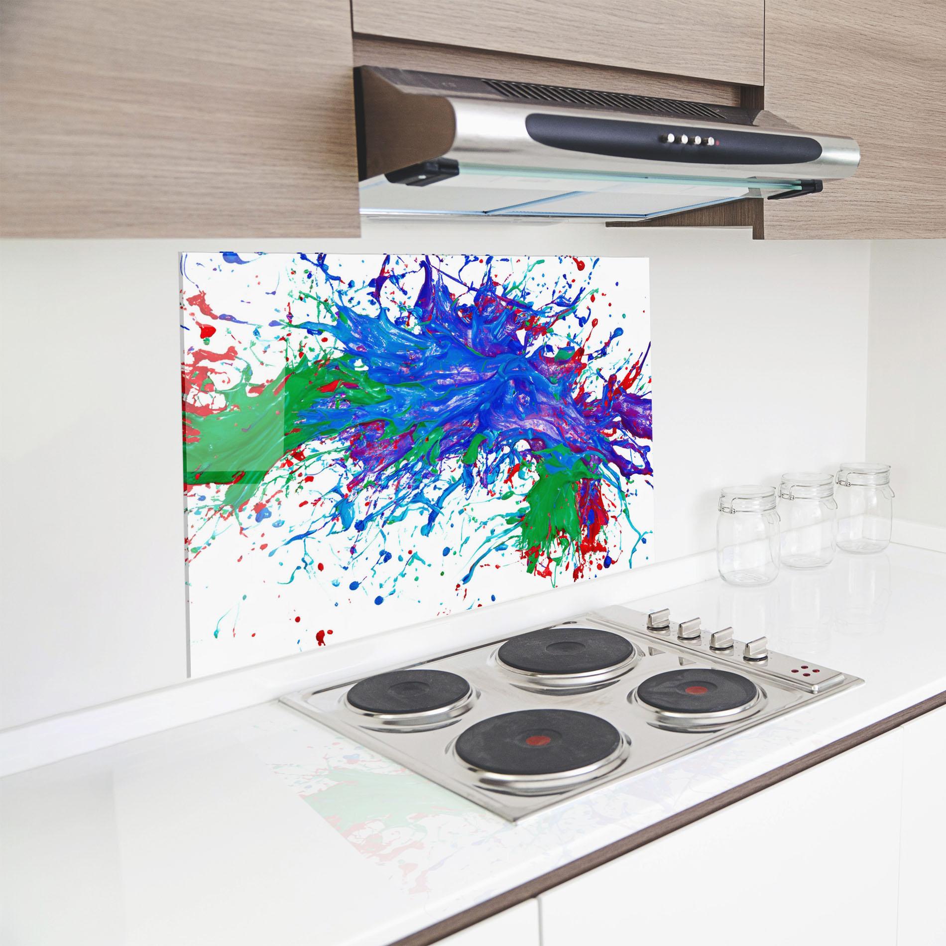 Panou Sticla Bucatarie Colorful Blue Purple mockup 8