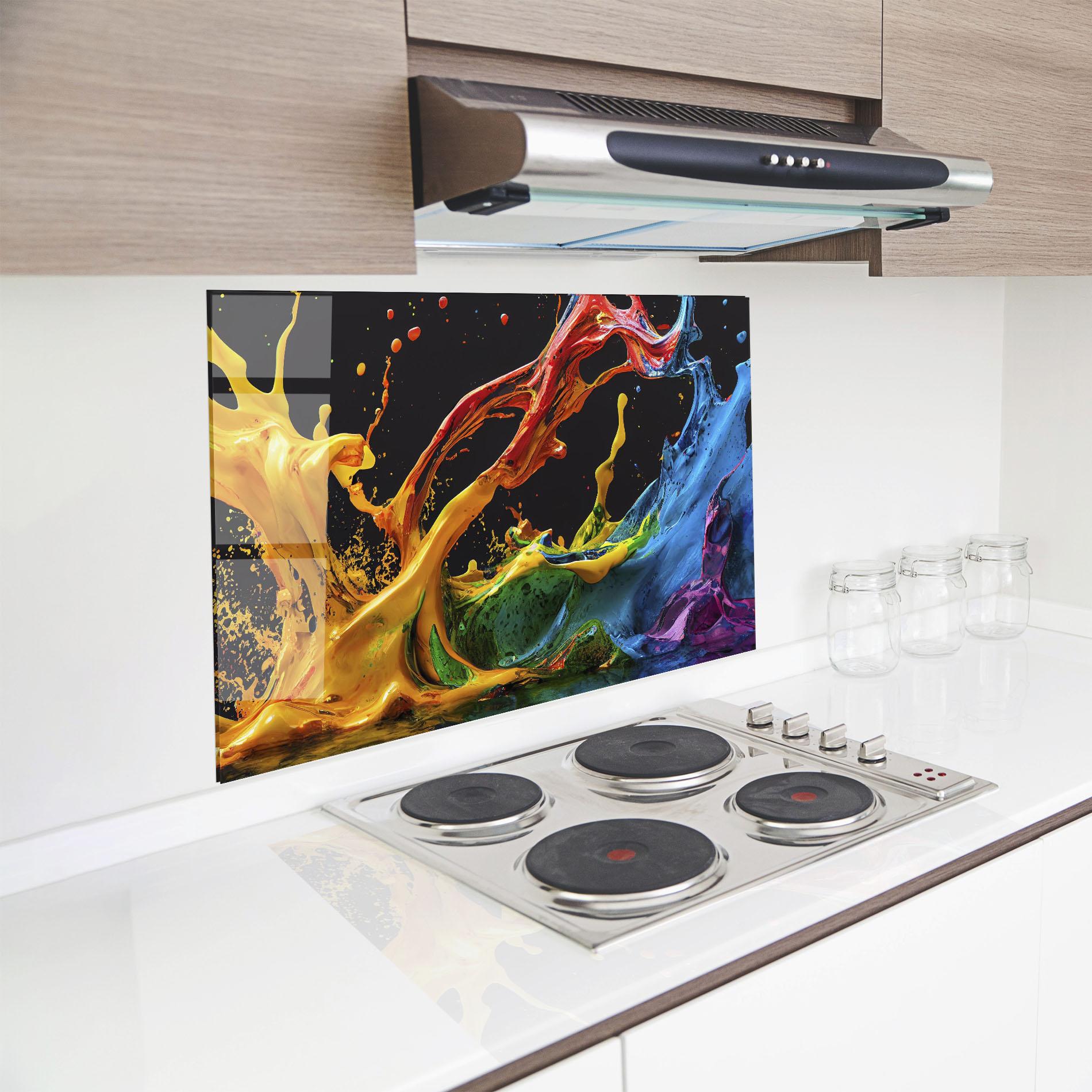 Panou Sticla Bucatarie Floating Yellow Splay mockup 8