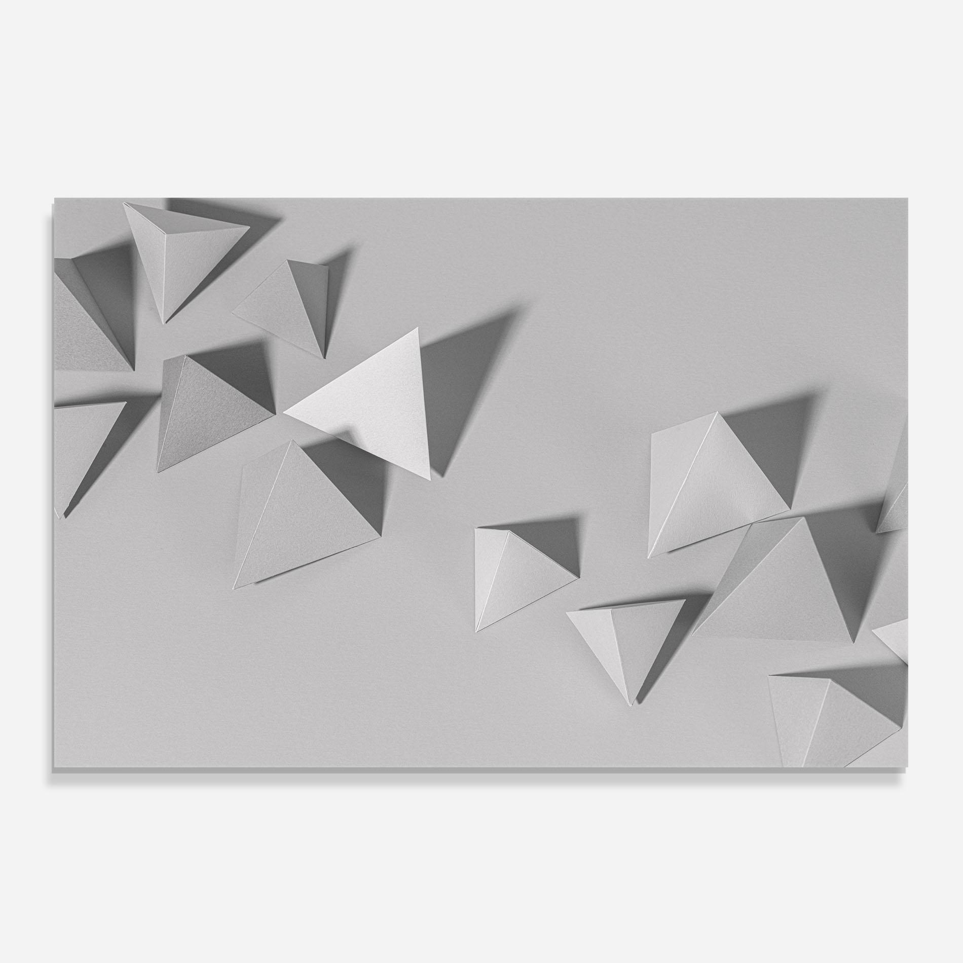 Panou Sticla Bucatarie 3d White Triangle mockup 0