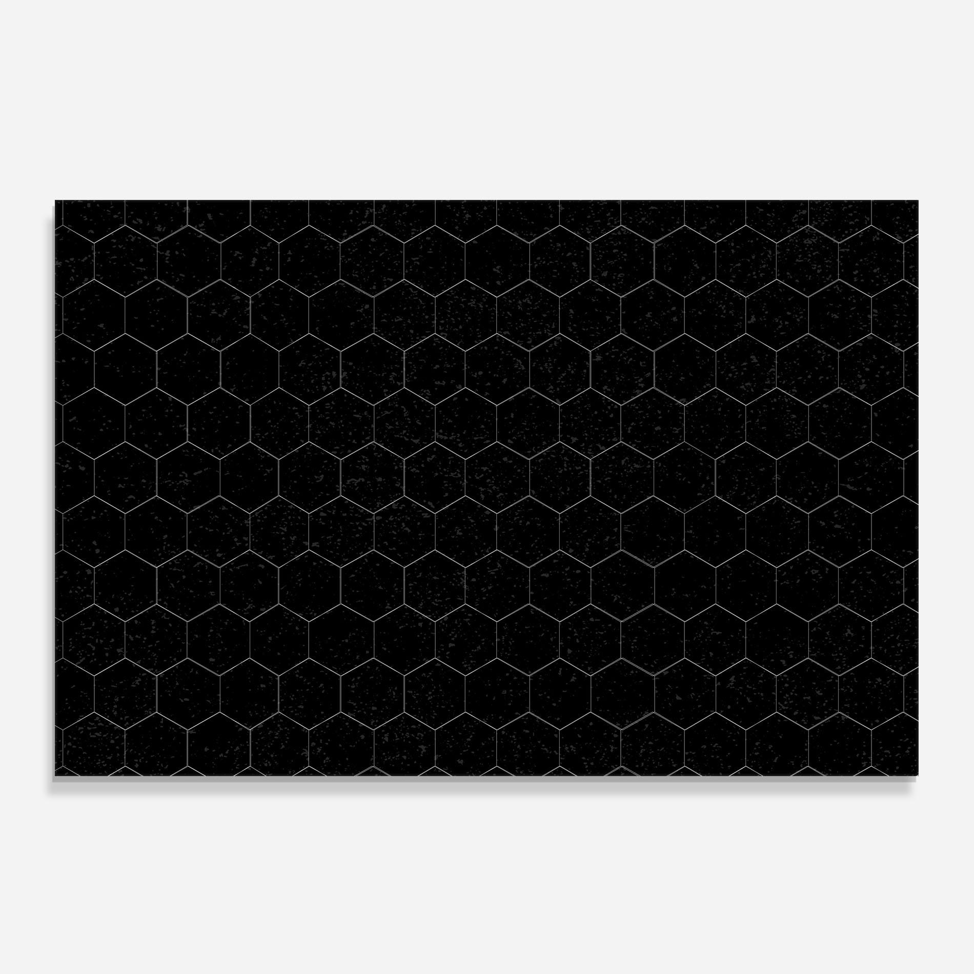 Panou Sticla Bucatarie Black Hexagon mockup 0