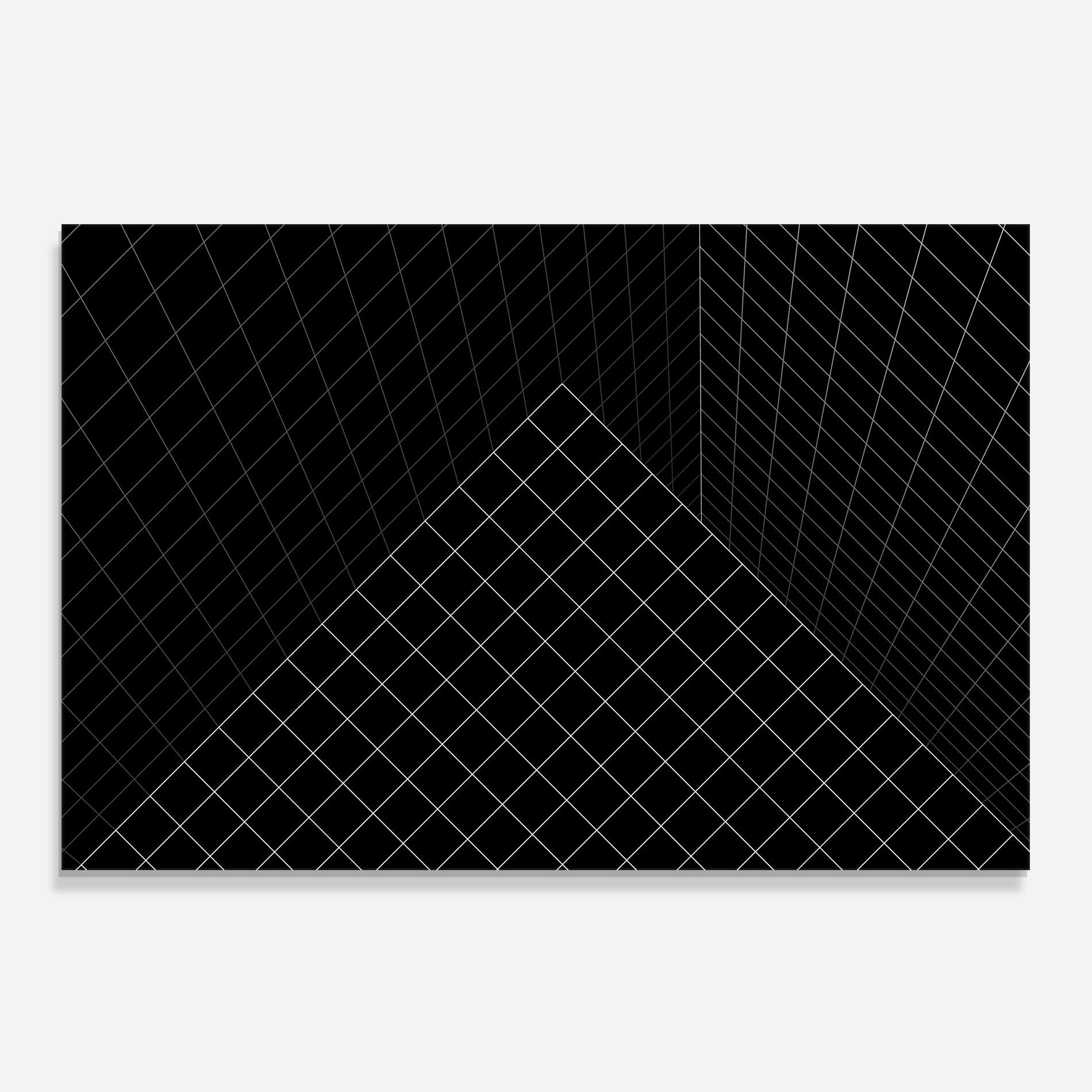 Panou Sticla Bucatarie Black Square Art mockup 0