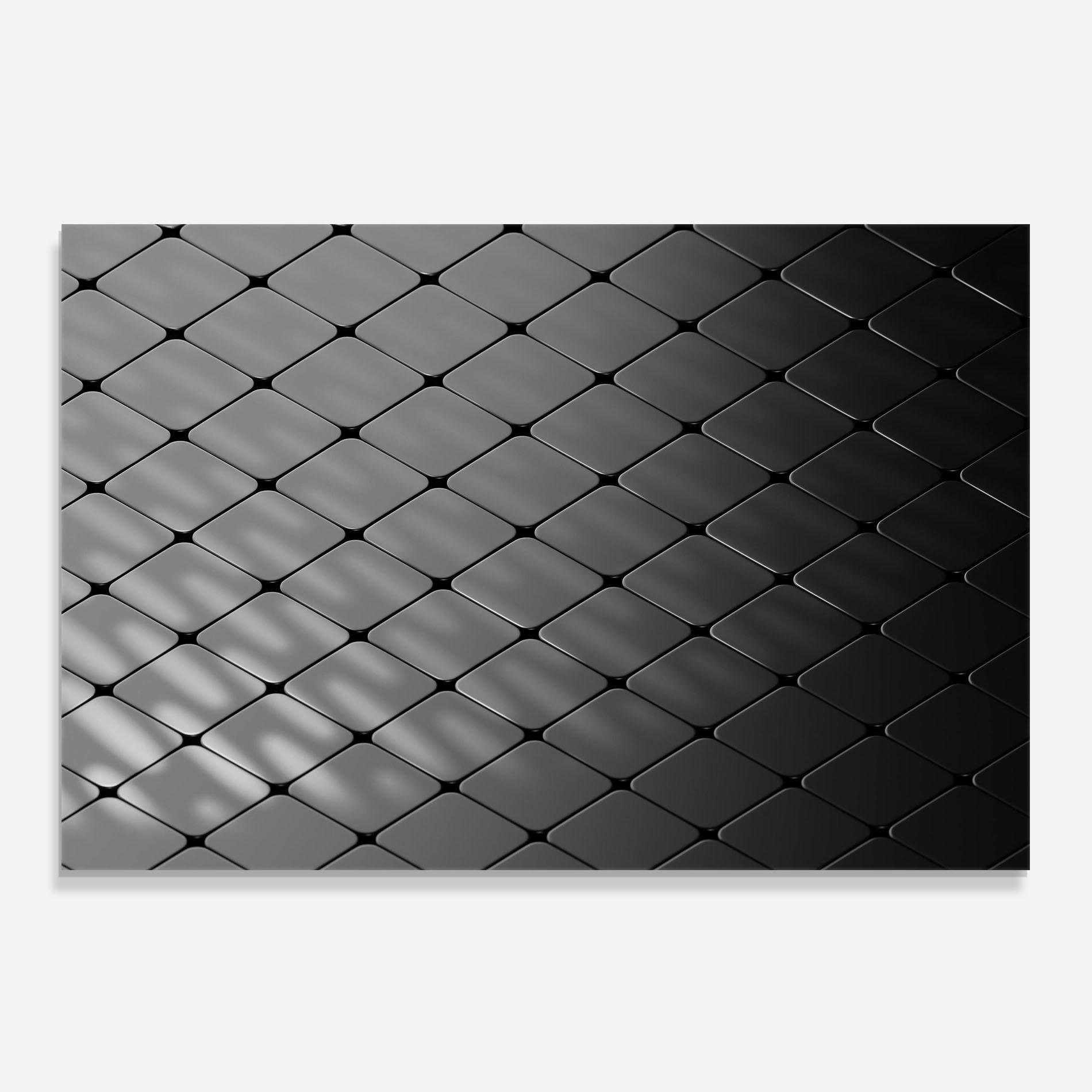 Panou Sticla Bucatarie Black Square Shapes mockup 0