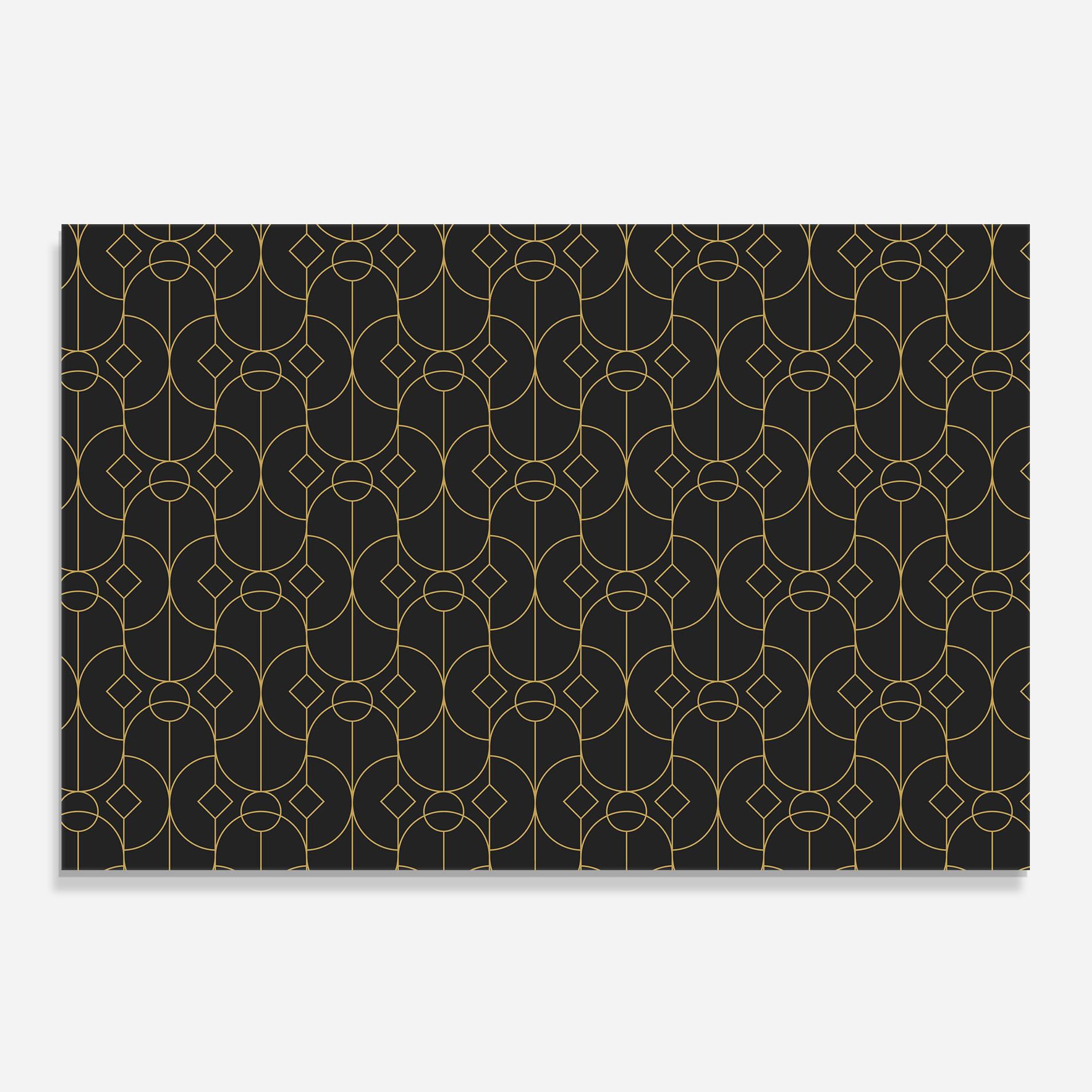 Panou Sticla Bucatarie Gold Geometric mockup 0