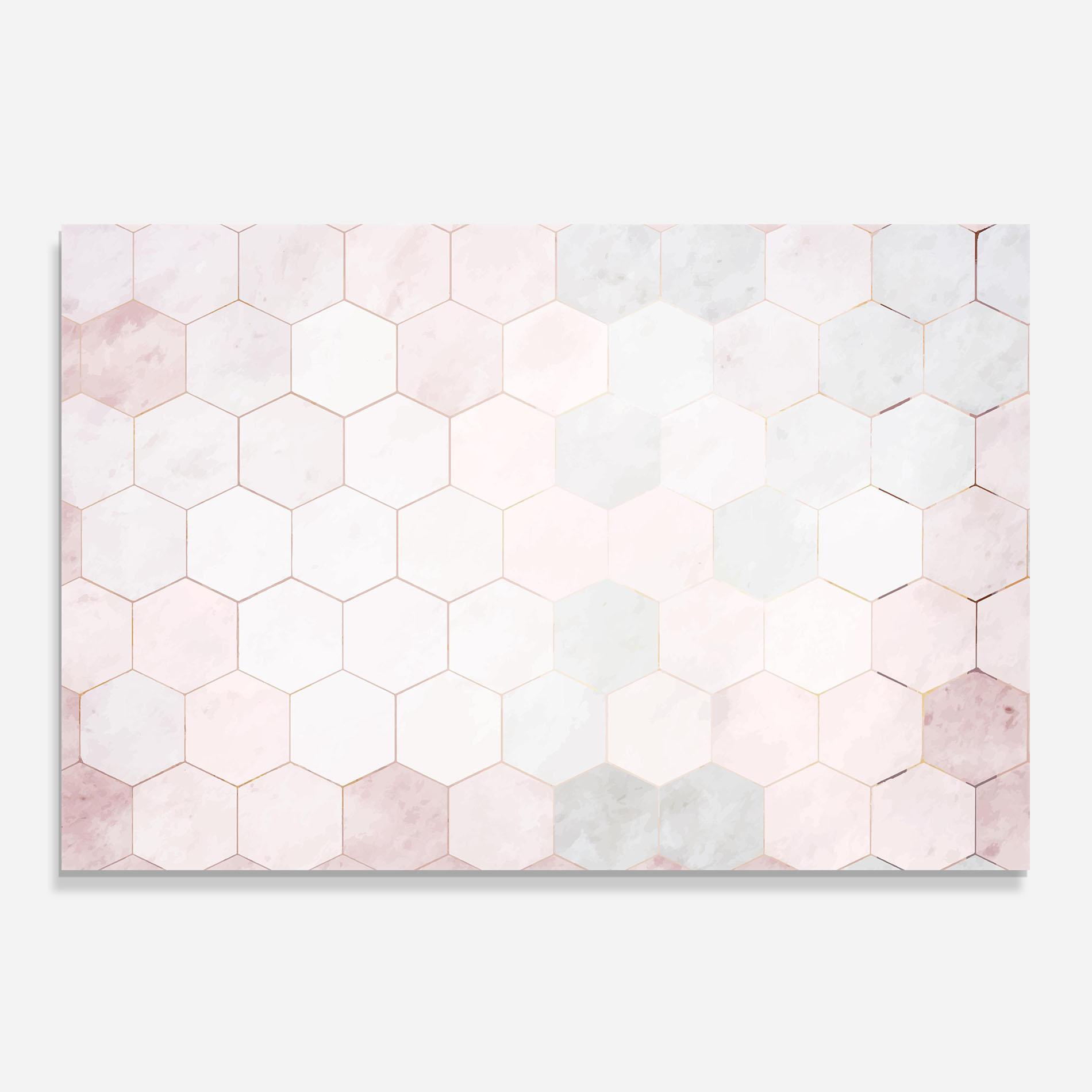 Panou Sticla Bucatarie Hexagon Pink mockup 0