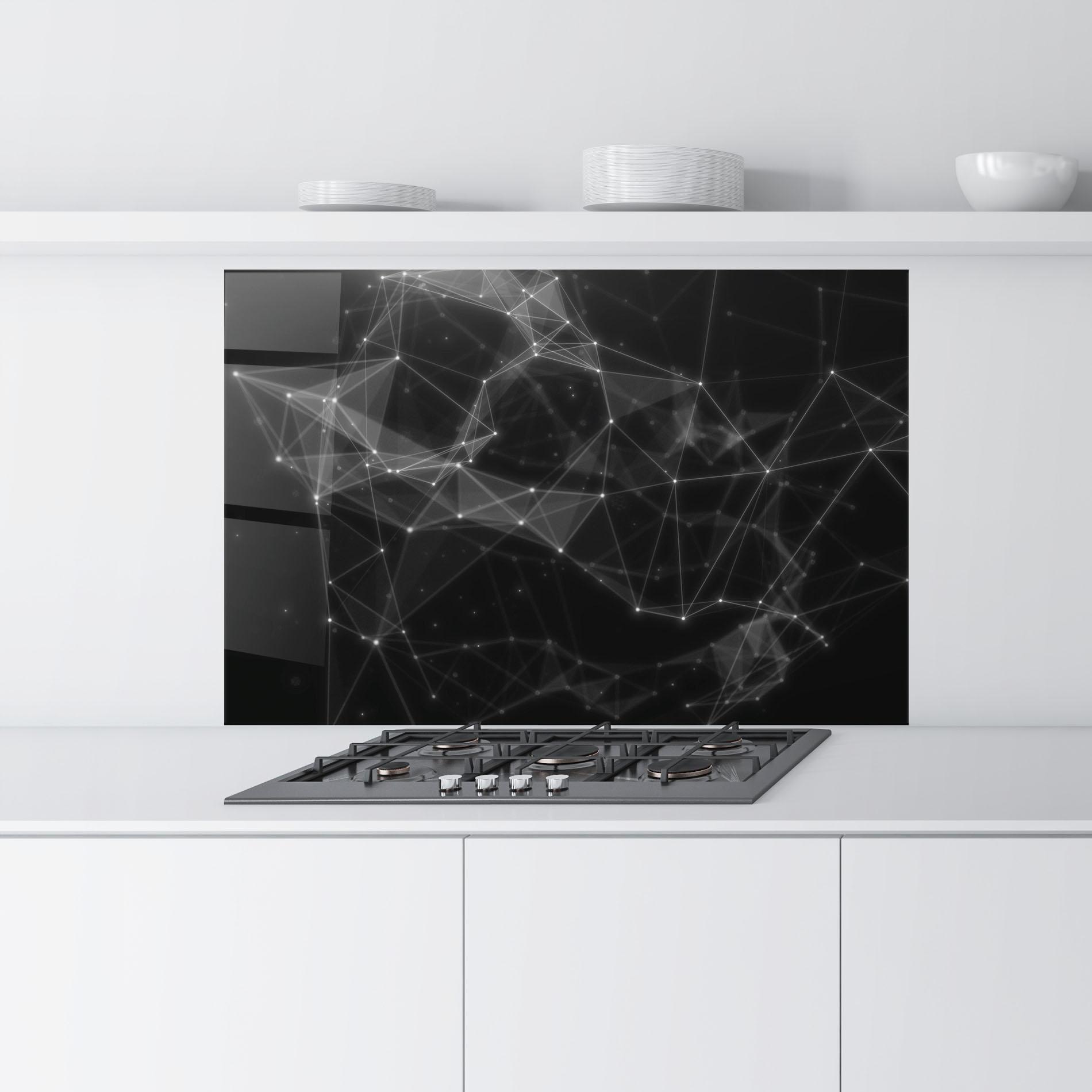 Panou Sticla Bucatarie Connecting Lines mockup 9